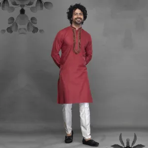 Crimson Blaze Bold Red Kurta