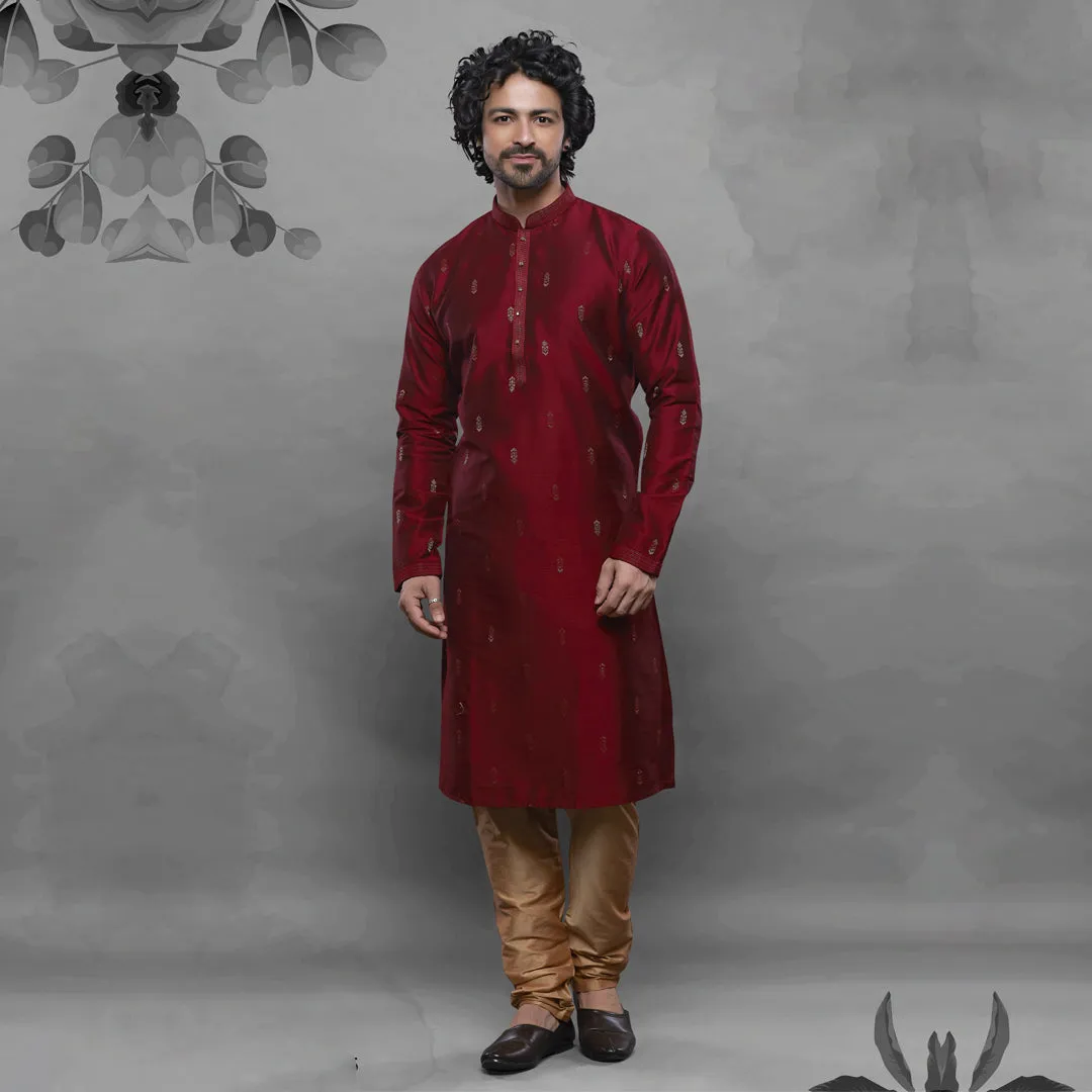 Crimson Dark Red Sequin Kurta