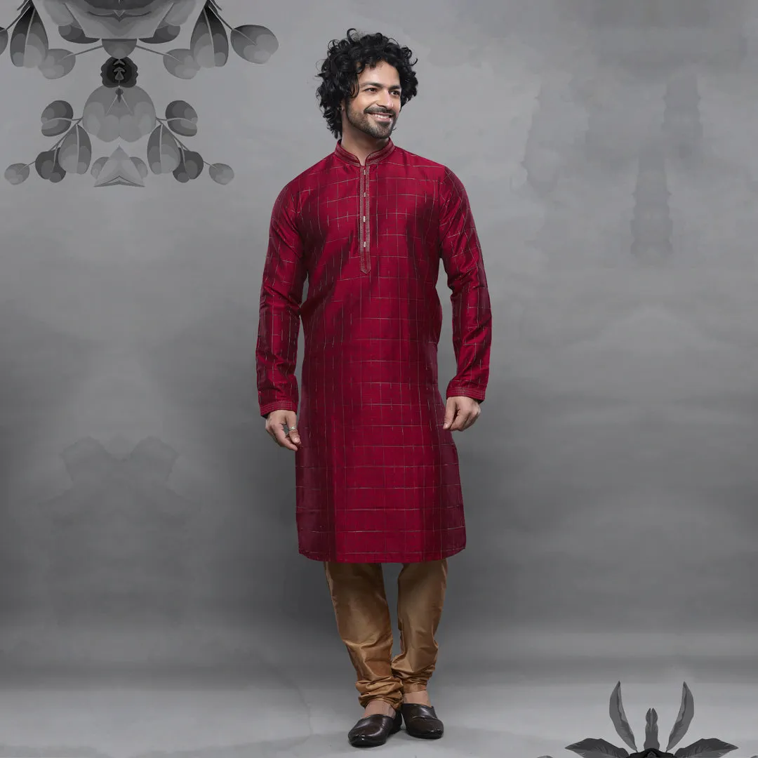 Crimson Flame Bold Red Kurta