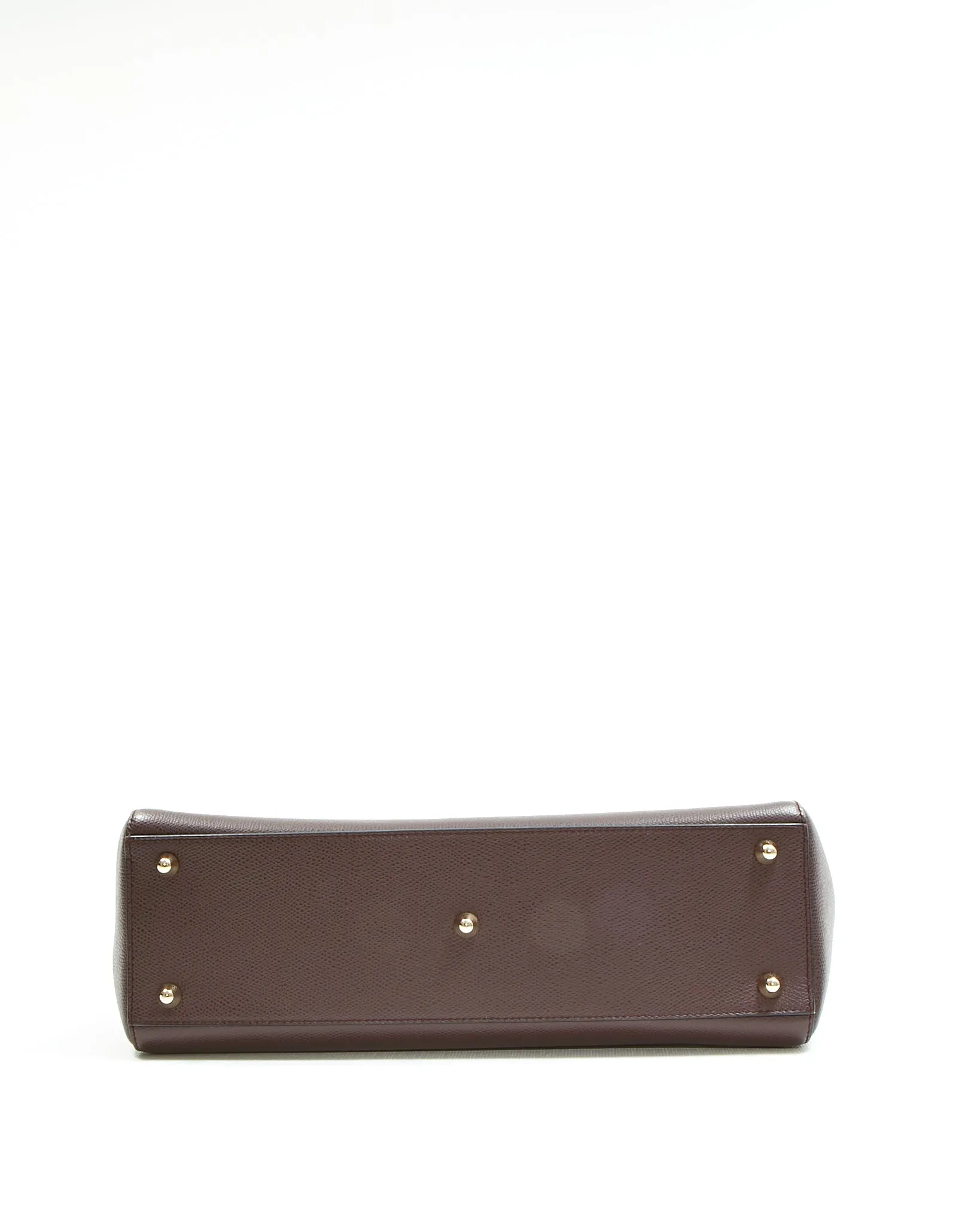 Dior Burgundy Leather Gold Tone Hardware Large Lady Dior Bag