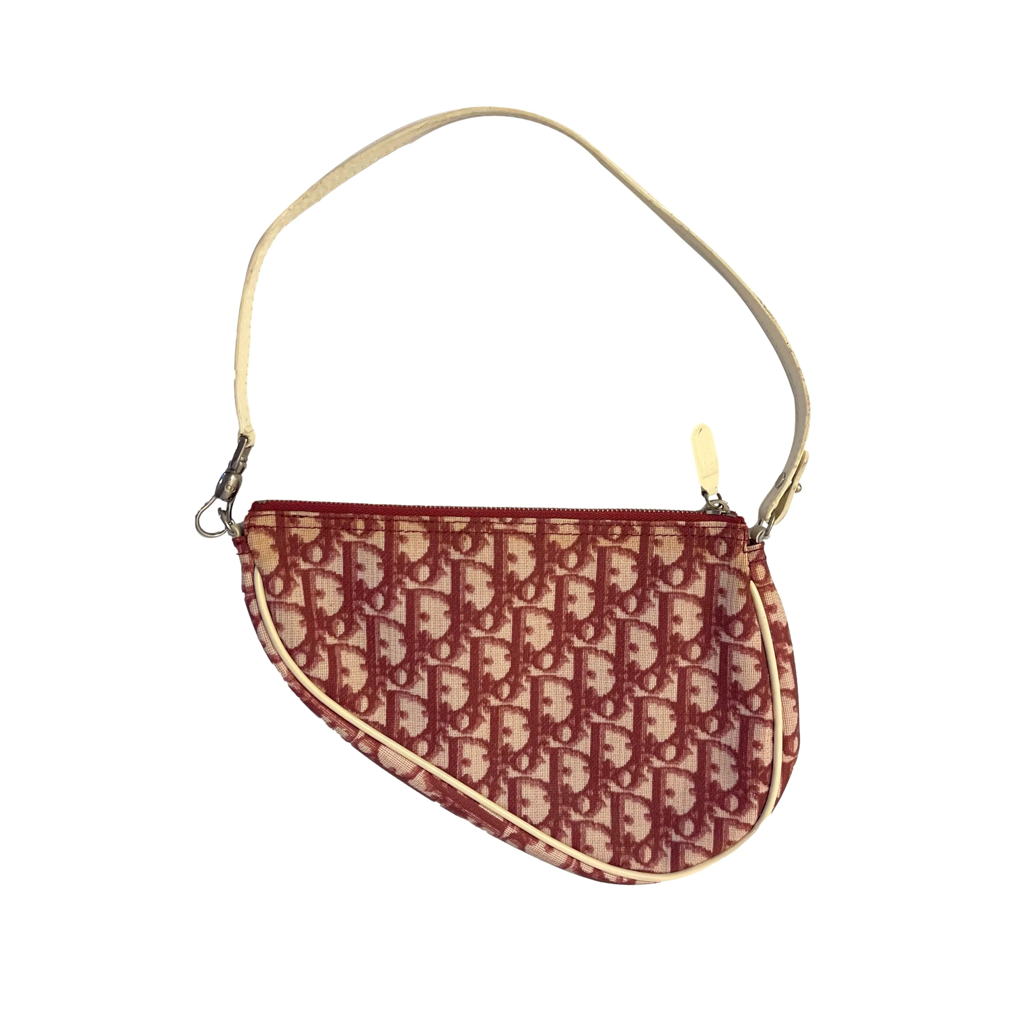 Dior Burgundy Logo Mini Saddle