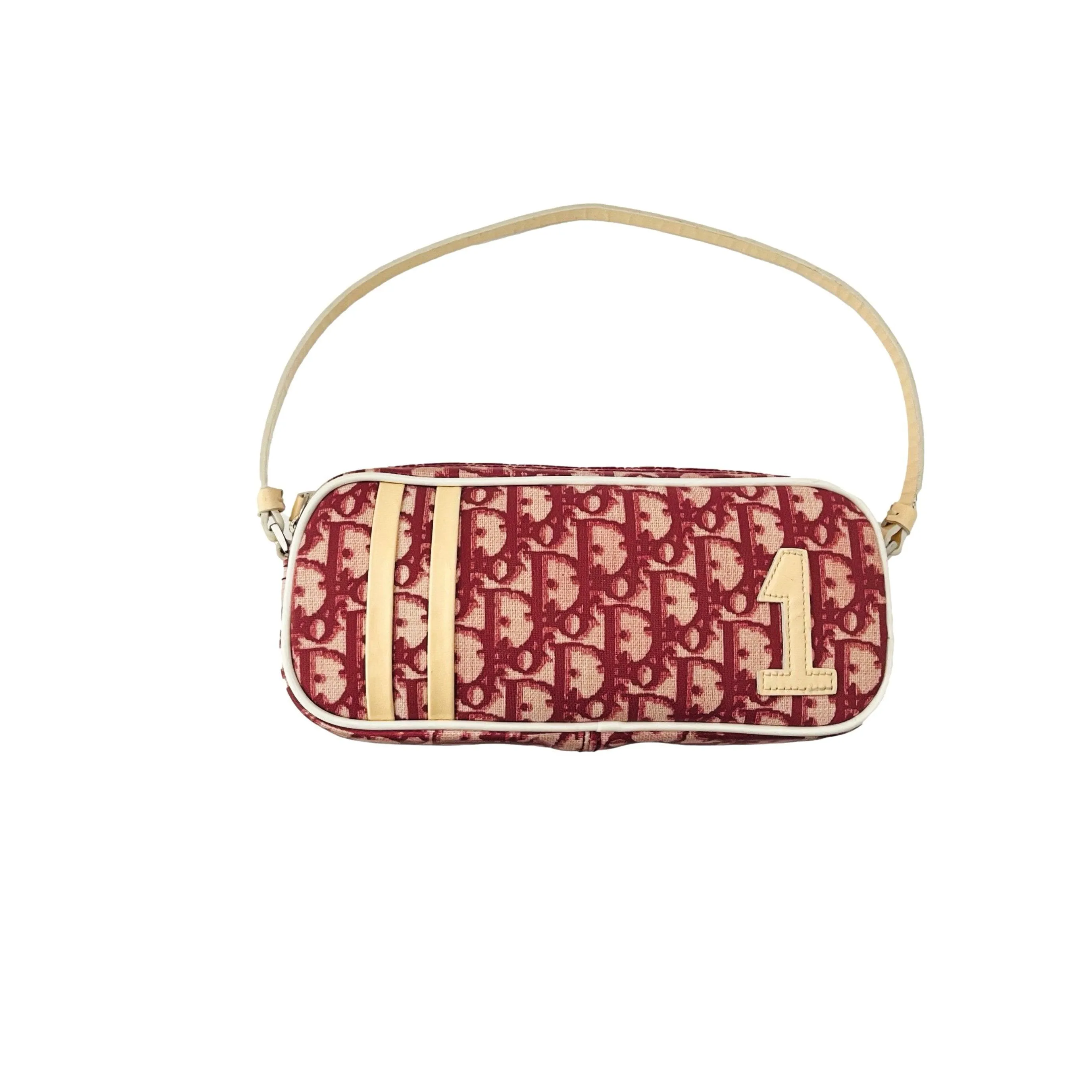 Dior Burgundy Logo Shoulder Bag