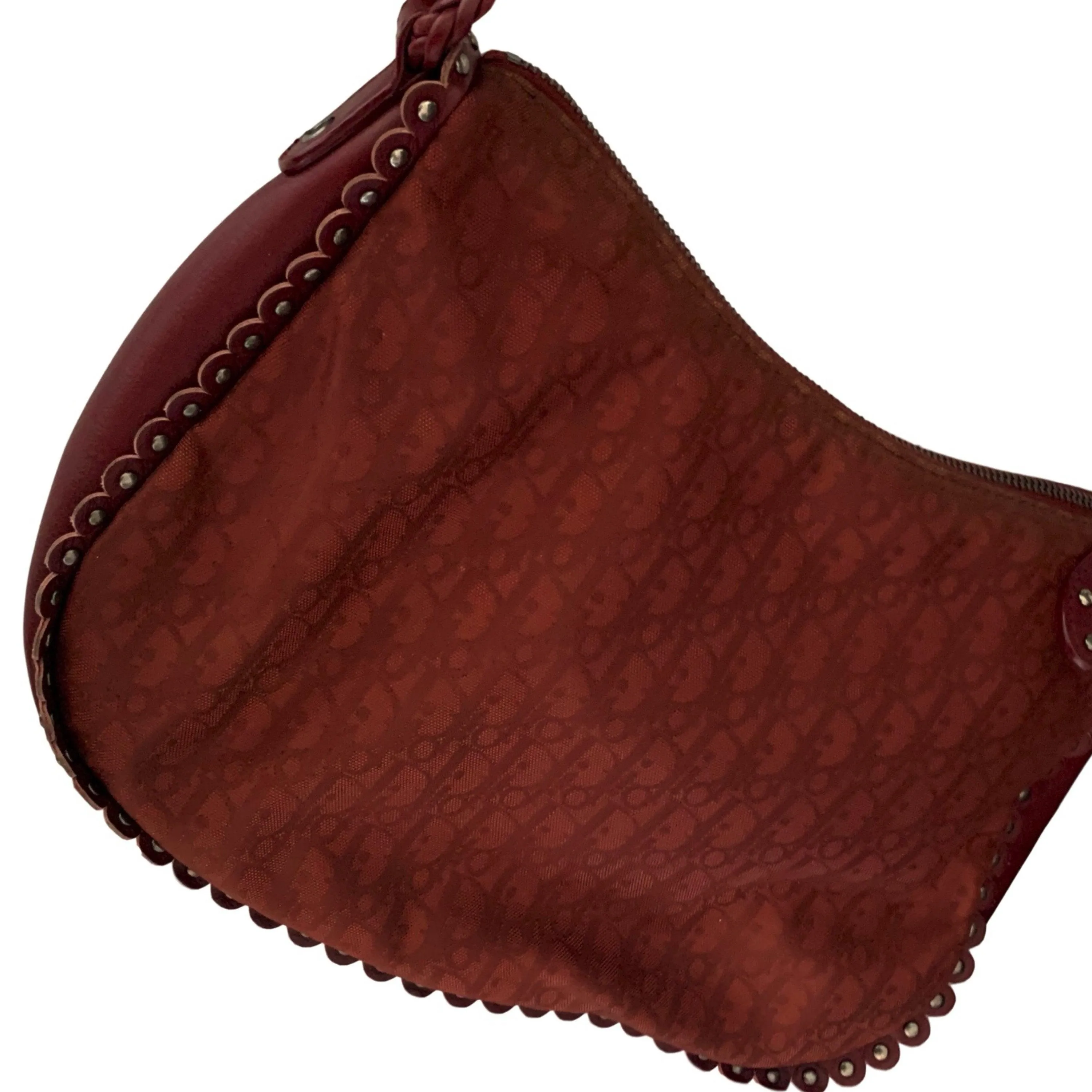 Dior Burgundy Monogram Shoulder Bag