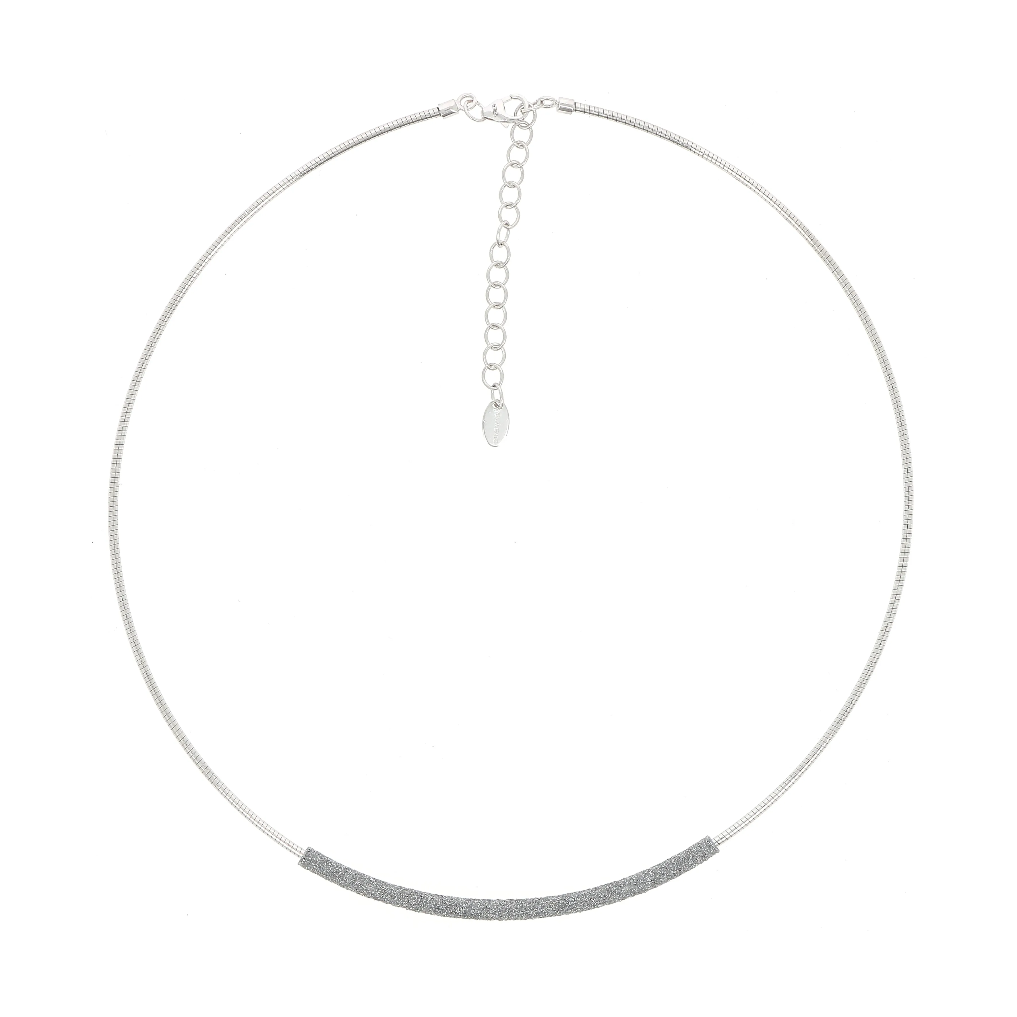 DNA Rhodium Plated Sterling Silver "Polvere" Necklace