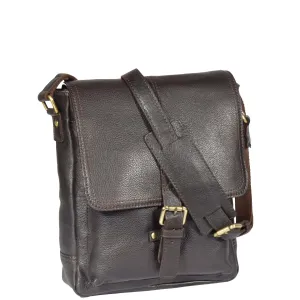 DR310 Men's Leather Cross Body Casual Bag Brown