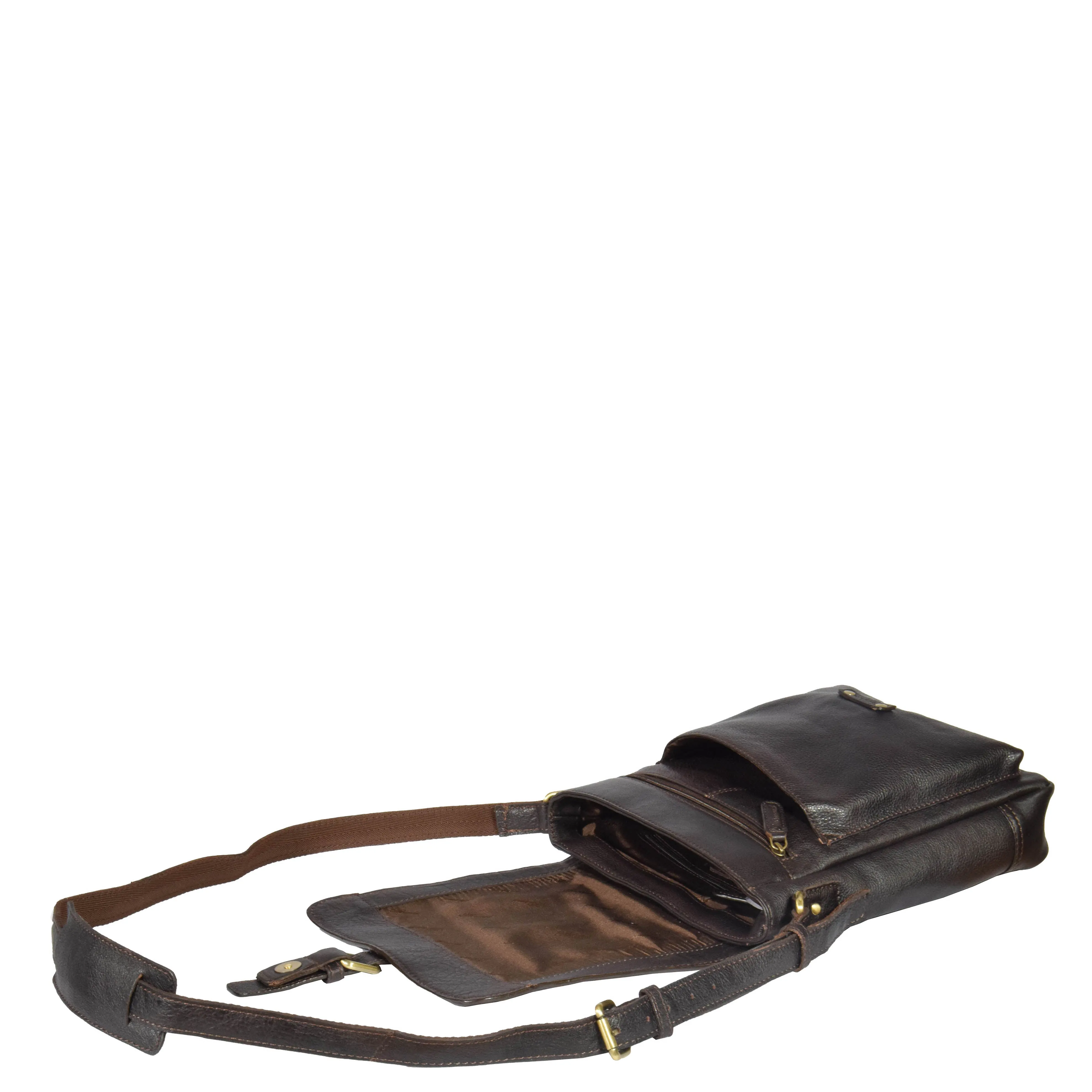 DR310 Men's Leather Cross Body Casual Bag Brown