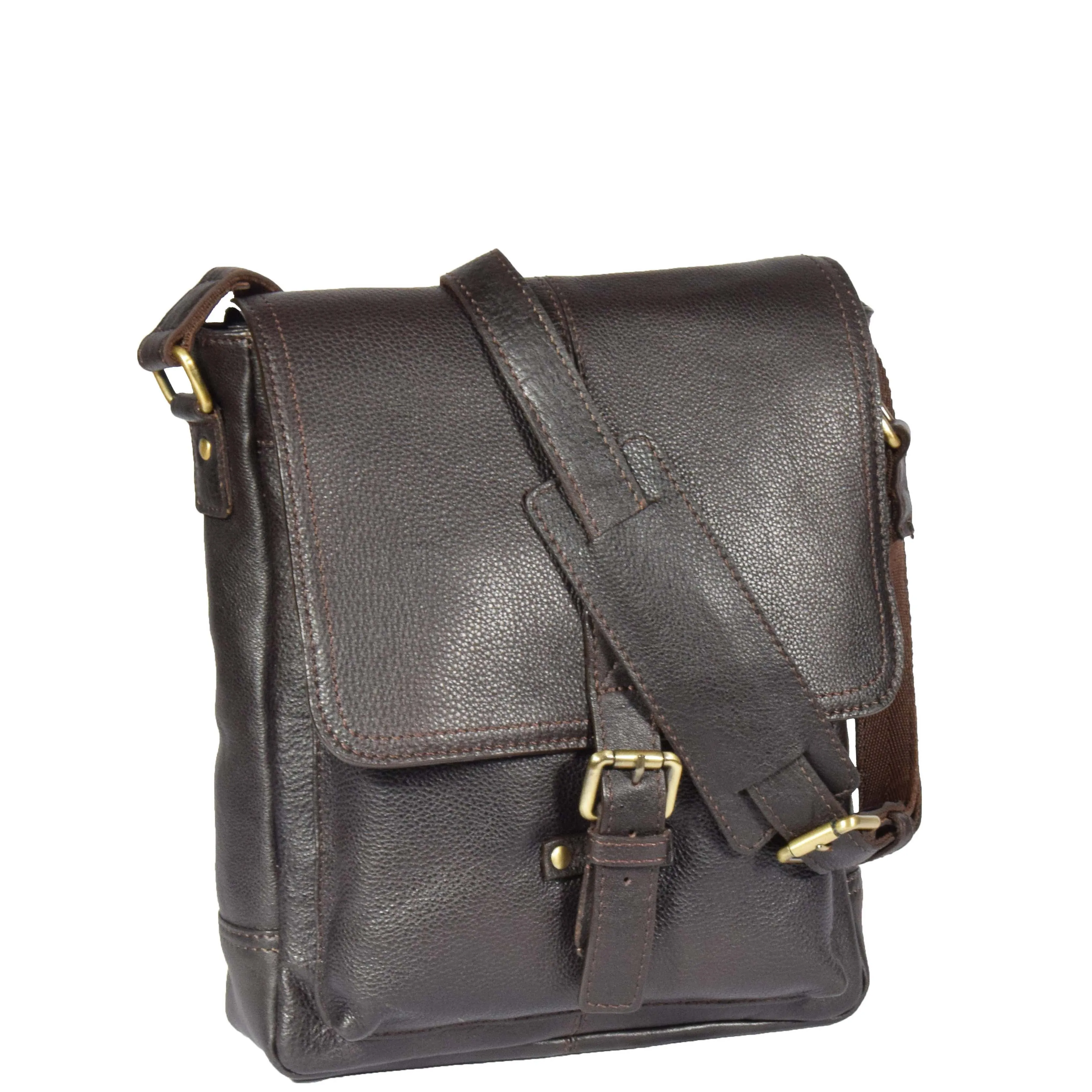 DR310 Men's Leather Cross Body Casual Bag Brown