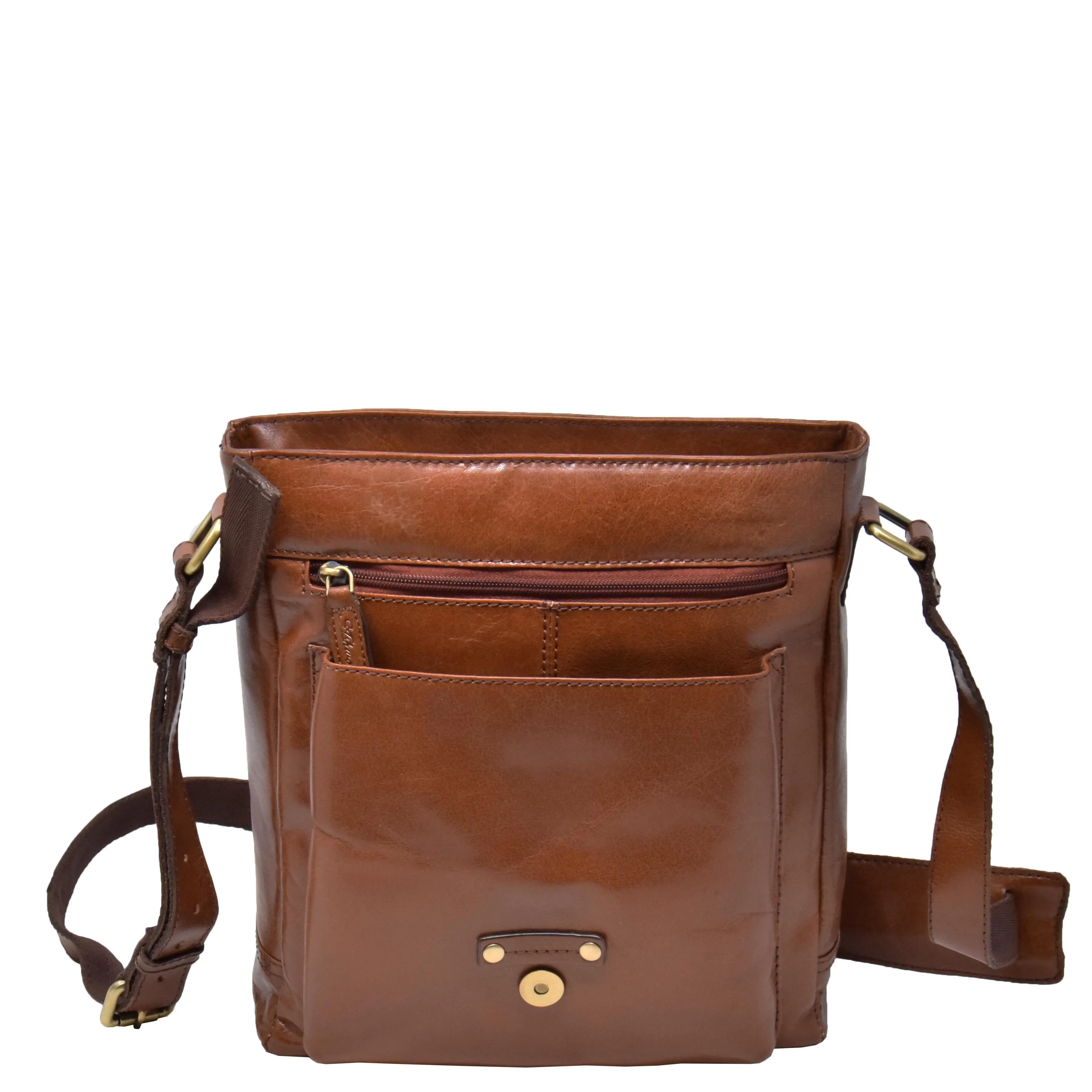 DR310 Men's Leather Cross Body Casual Bag Chestnut
