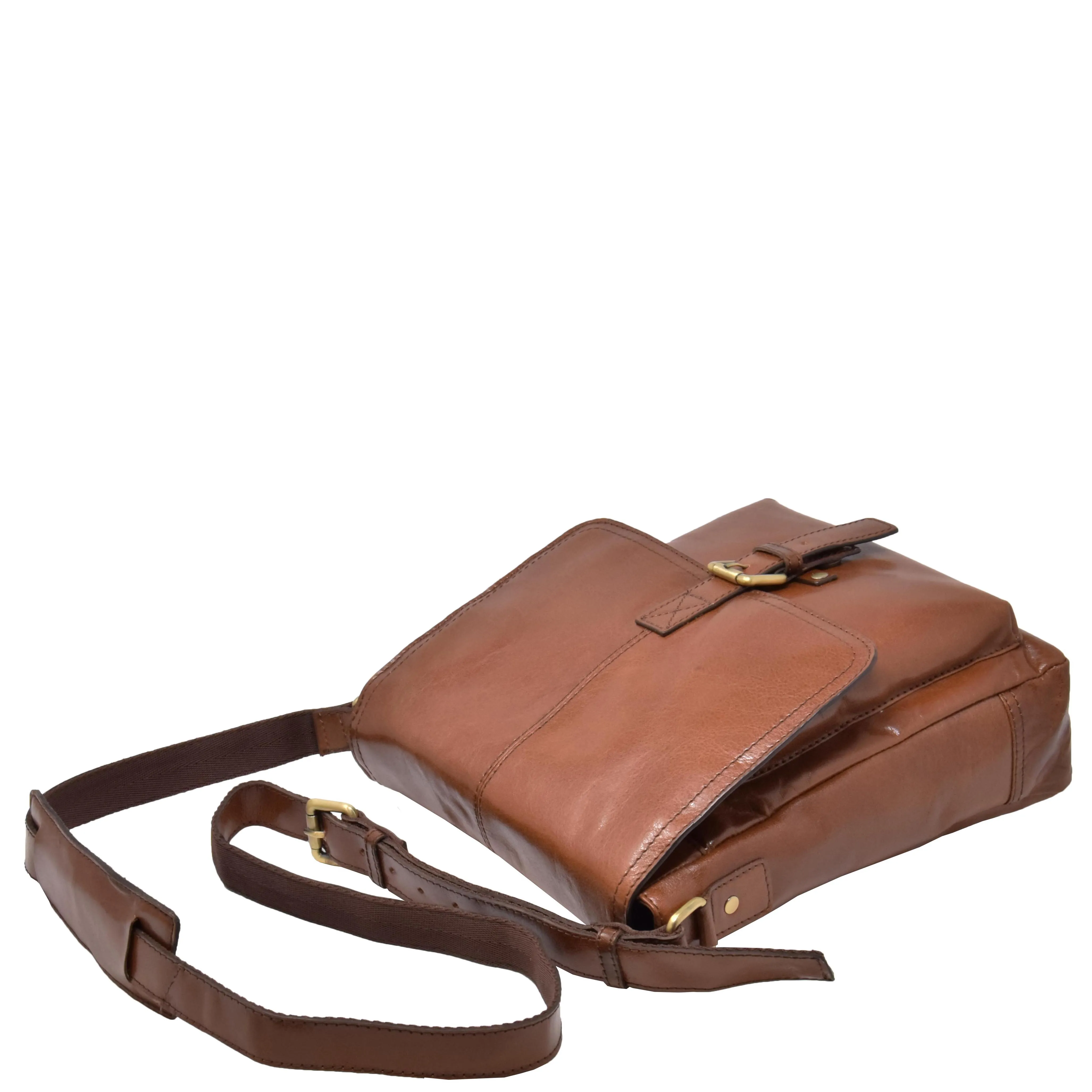 DR310 Men's Leather Cross Body Casual Bag Chestnut