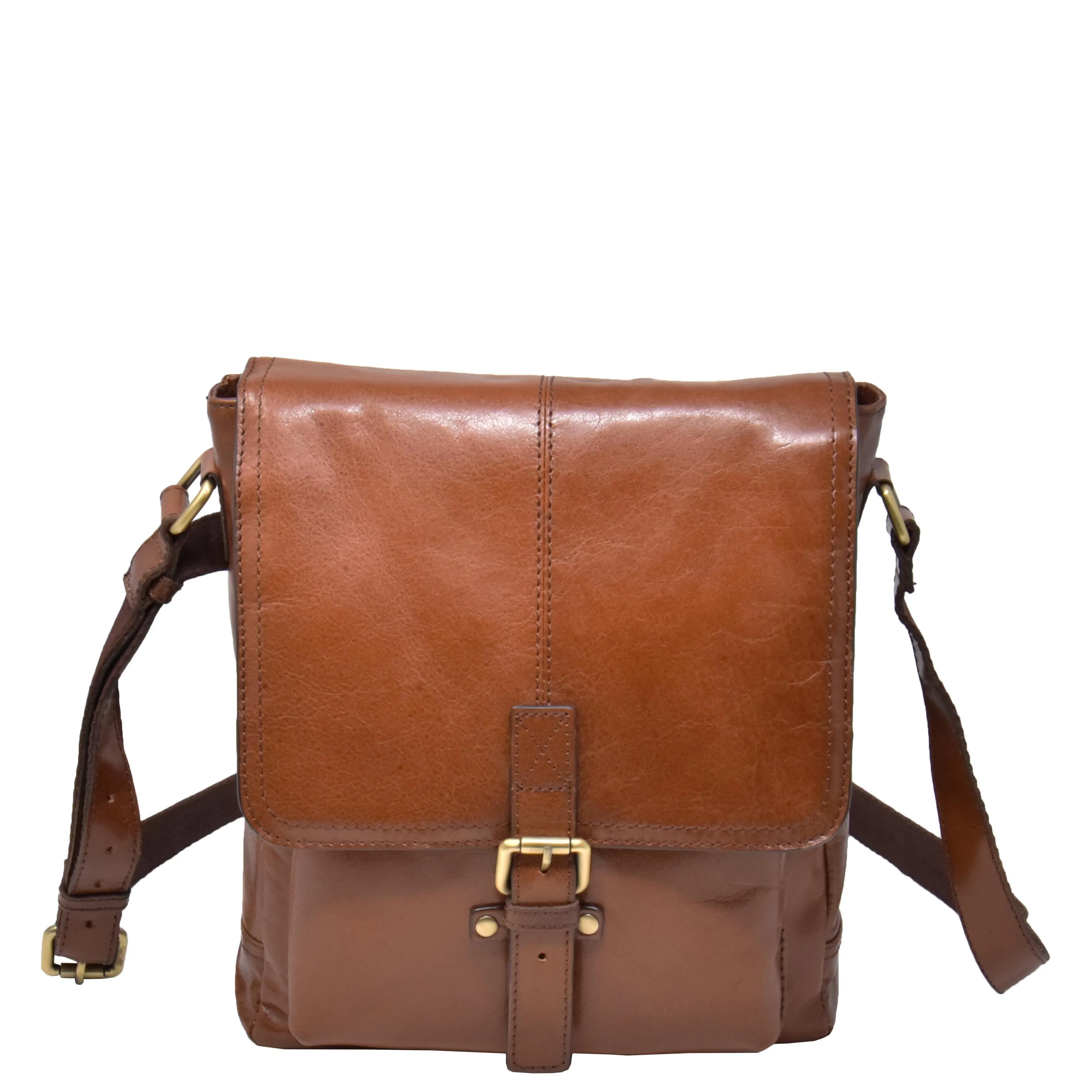DR310 Men's Leather Cross Body Casual Bag Chestnut