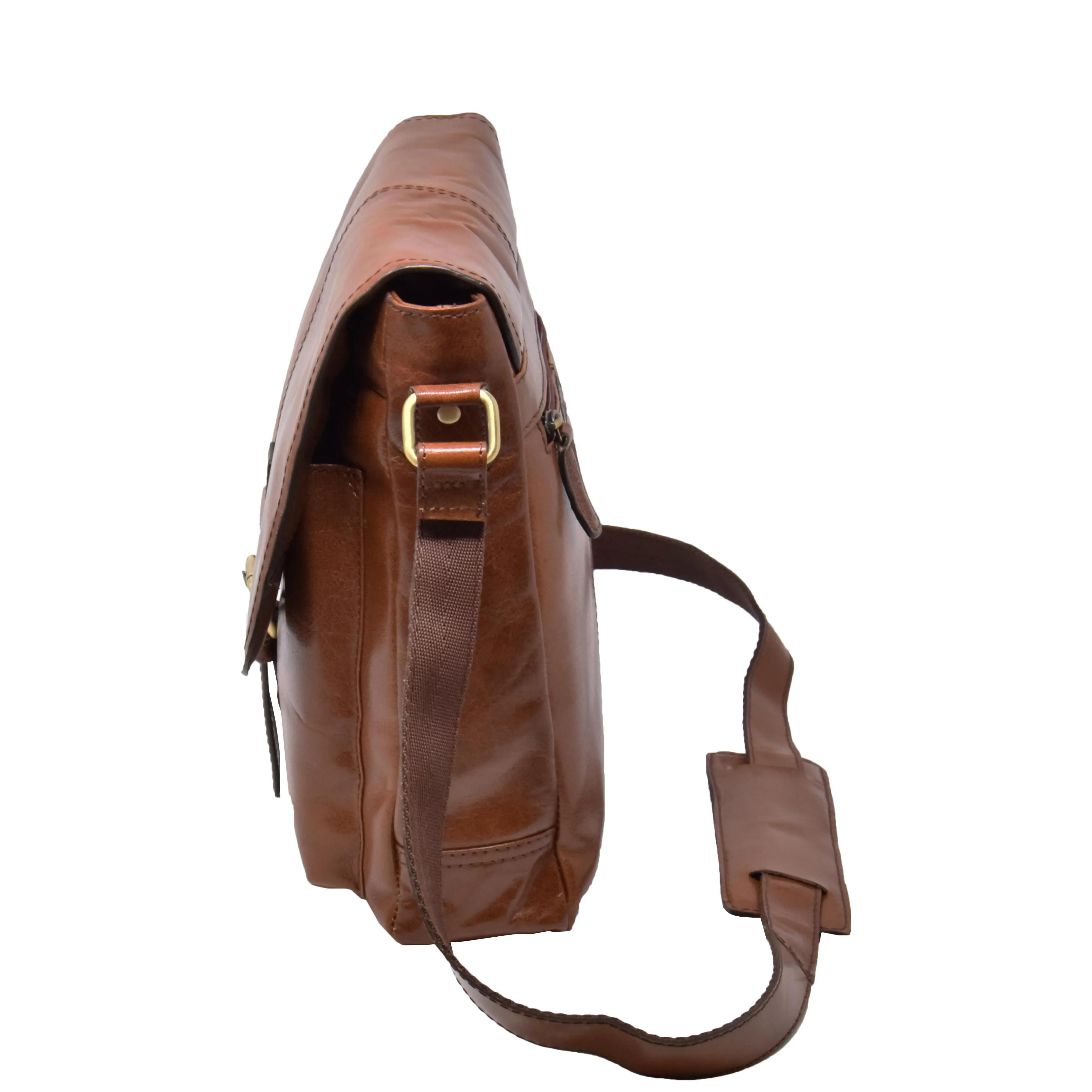 DR310 Men's Leather Cross Body Casual Bag Chestnut
