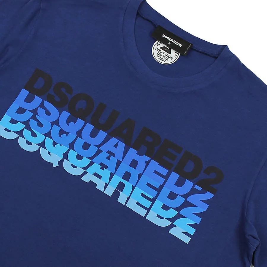 DSQUARED2 - Gradient Logo T-Shirt in Blue