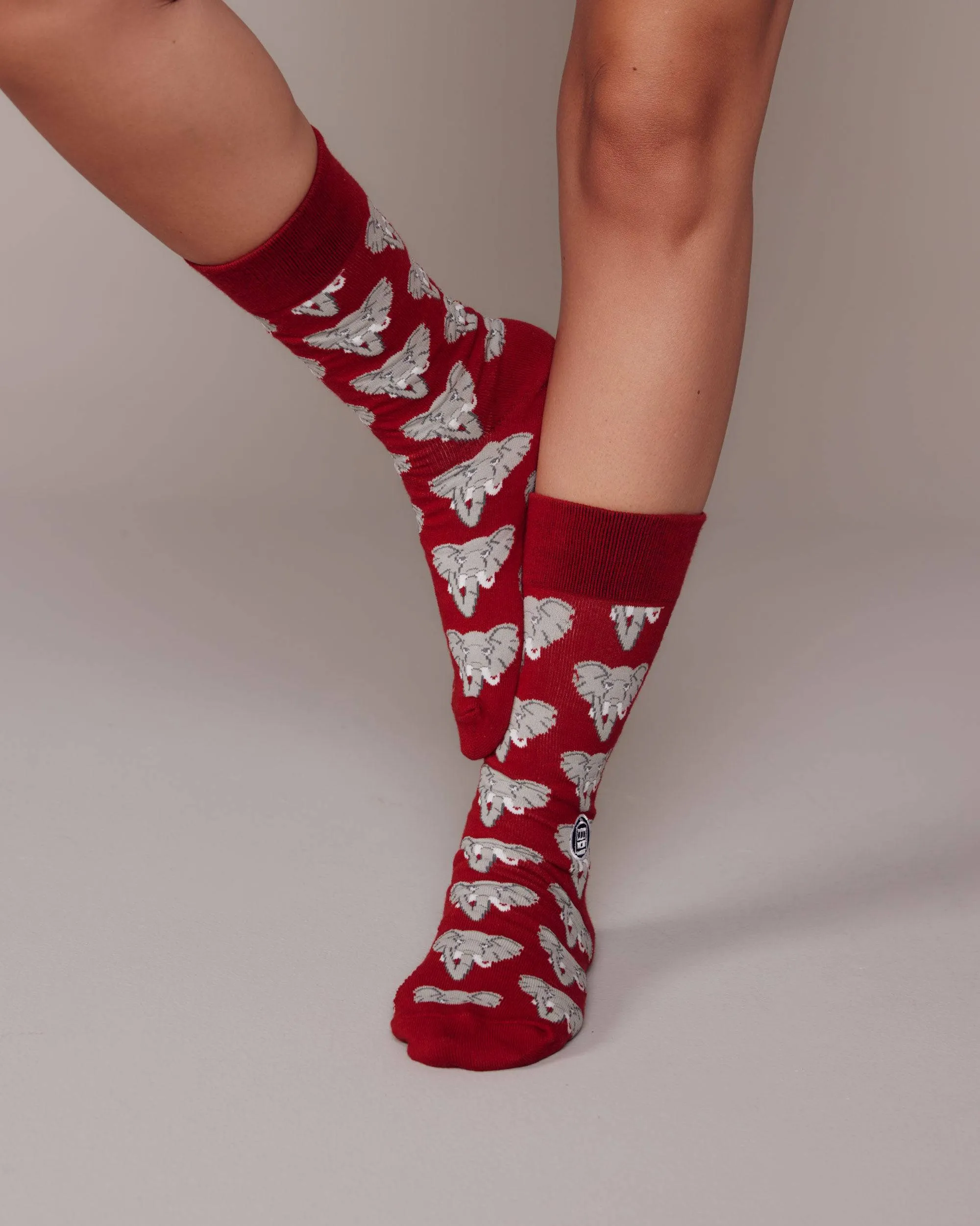 Elephant Crimson Socks