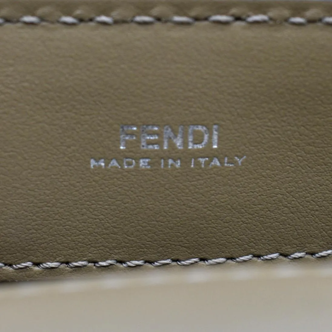 FENDI DotCom Flower Embellished Leather Shoulder Bag Tan