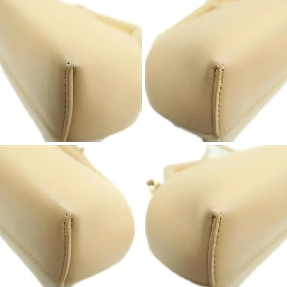 FENDI First Nappa Leather Shoulder Bag Beige