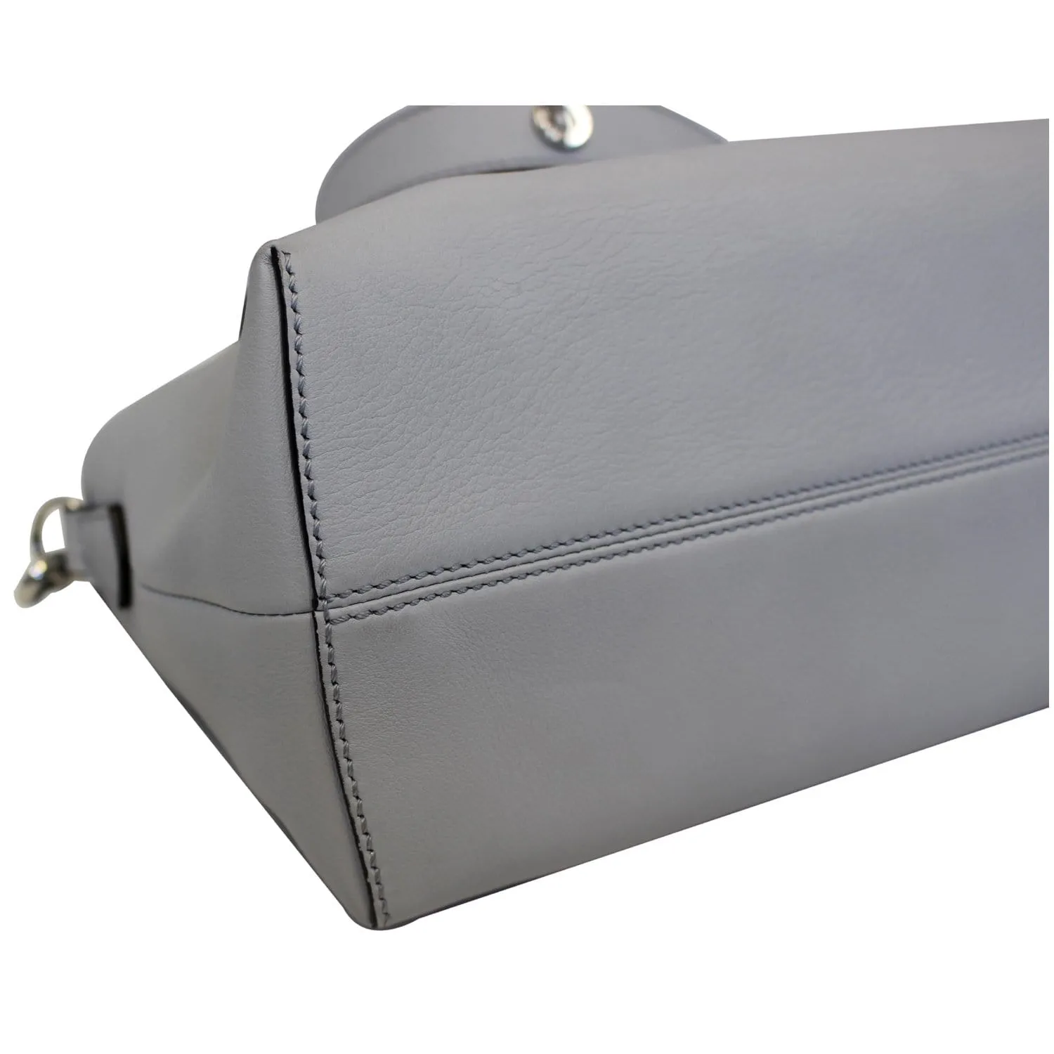 FENDI Small By The Way Leather Shoulder Bag Gray/Light Blue