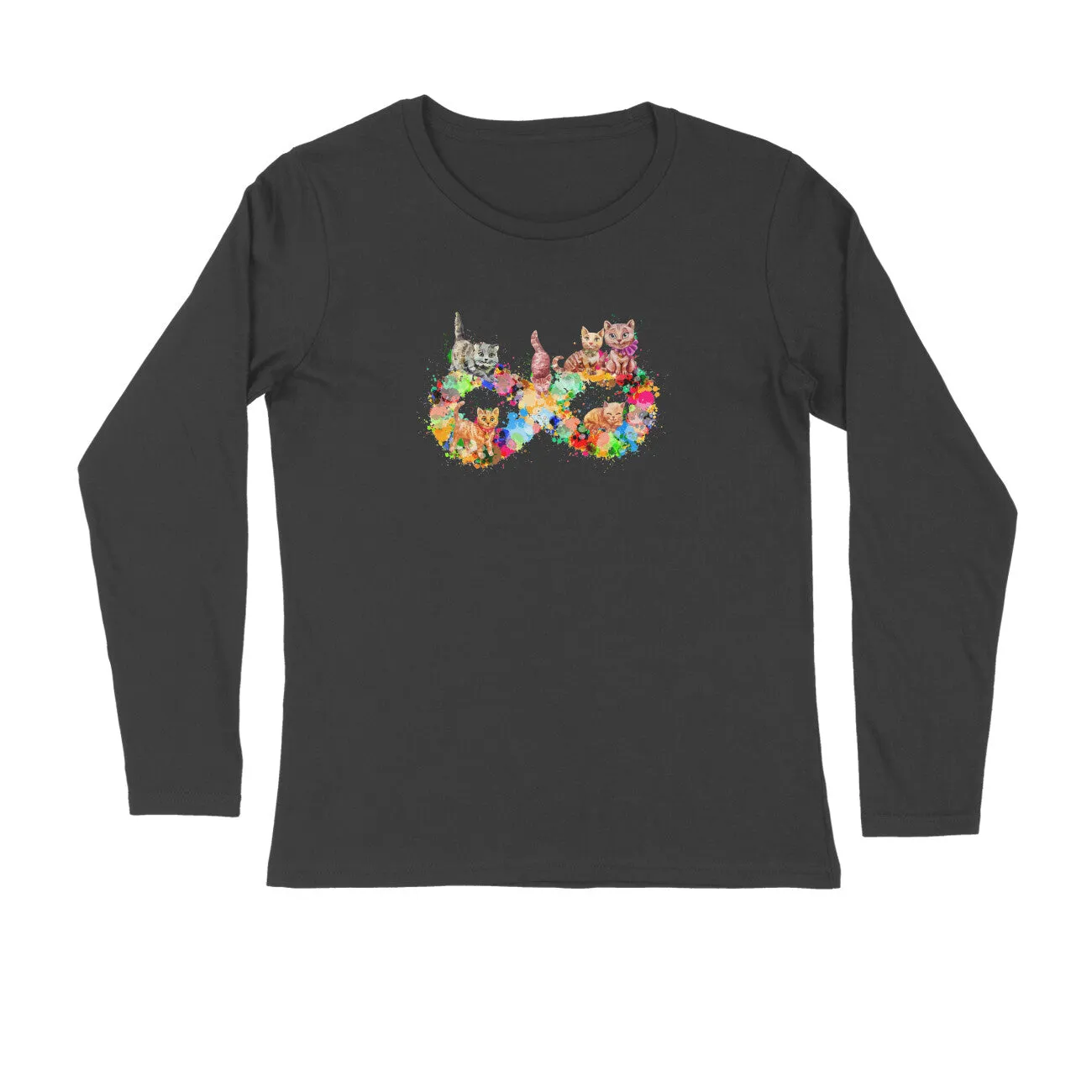 Full Sleeves Round Neck (Men) - Infinity Cat Love (7 Colours)