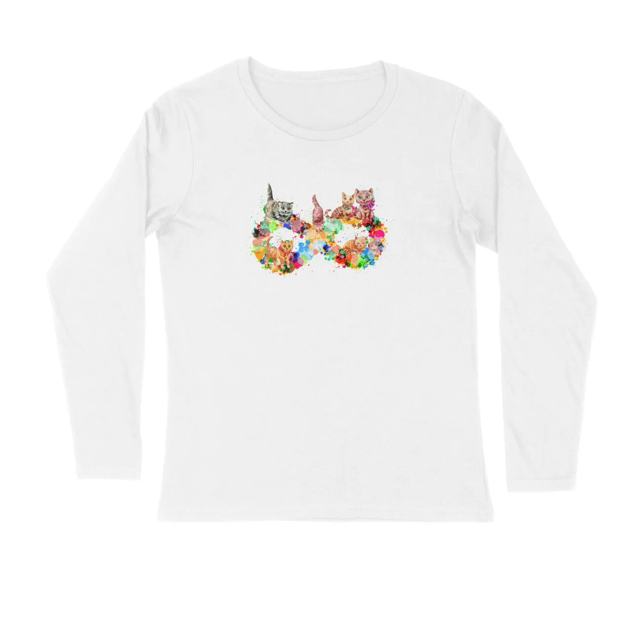 Full Sleeves Round Neck (Men) - Infinity Cat Love (7 Colours)