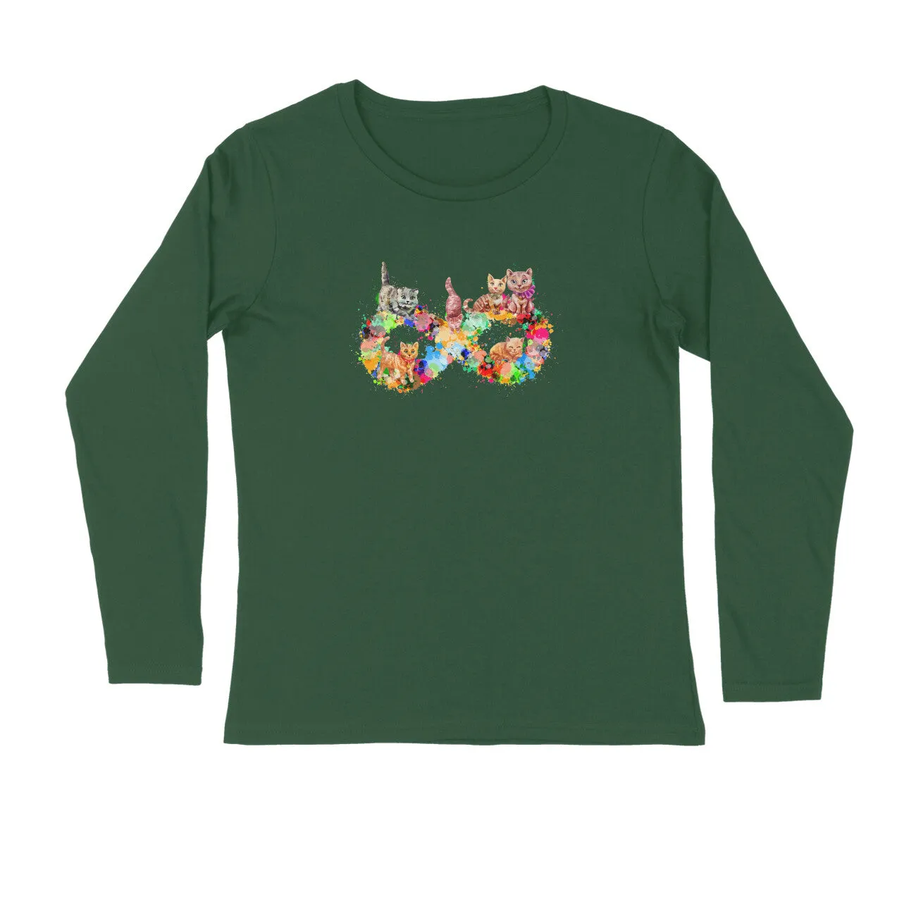 Full Sleeves Round Neck (Men) - Infinity Cat Love (7 Colours)