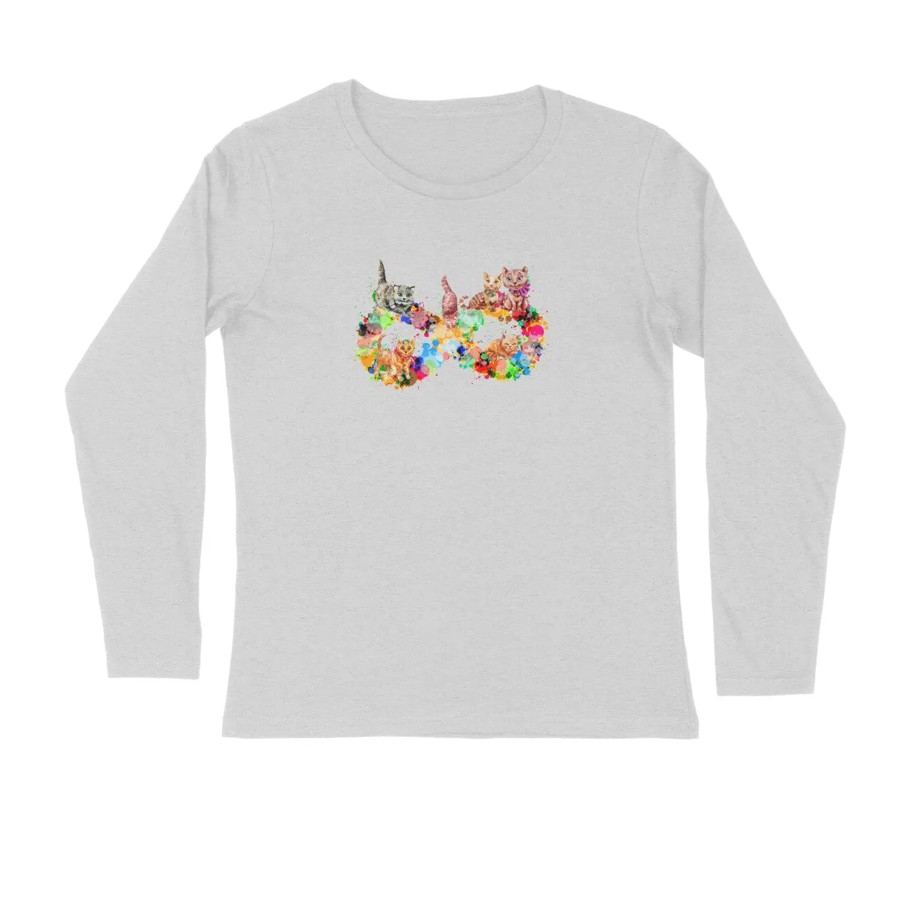 Full Sleeves Round Neck (Men) - Infinity Cat Love (7 Colours)