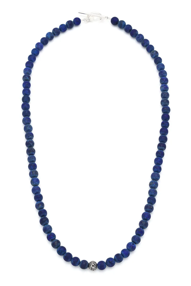 Gemstone Beaded Necklace with Sterling Spacer