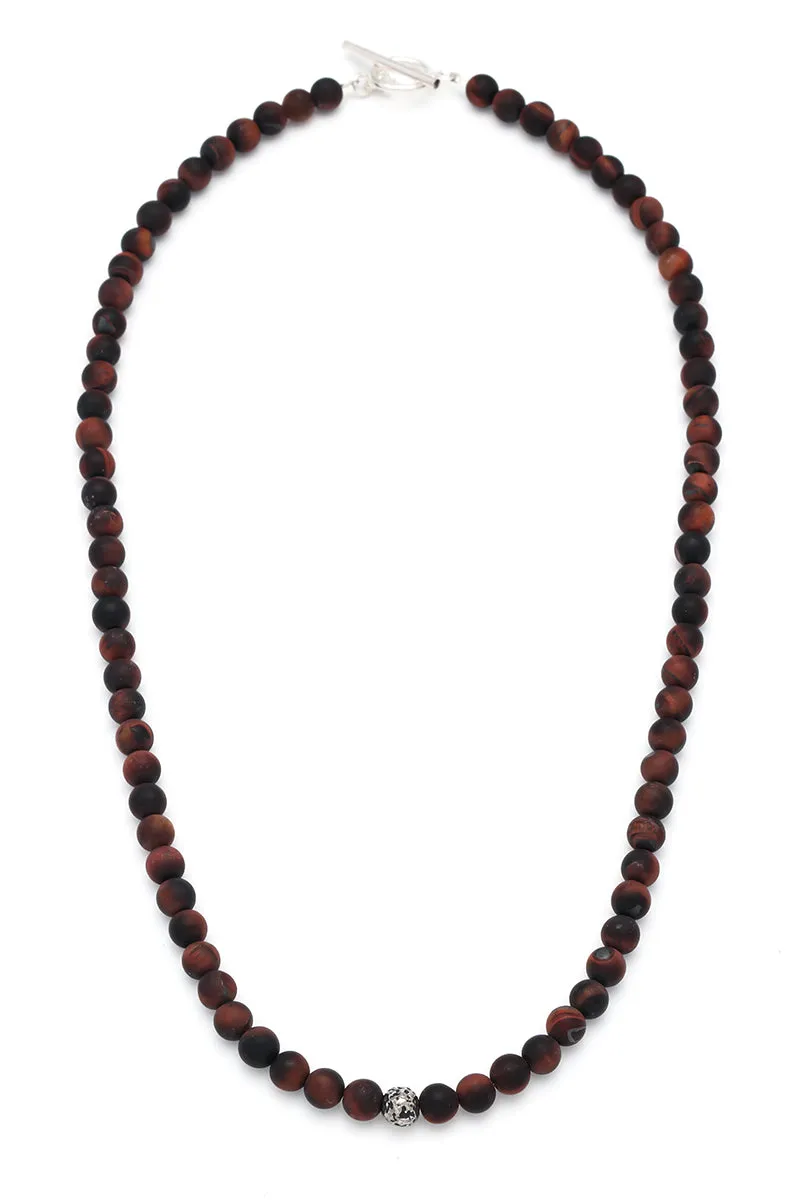 Gemstone Beaded Necklace with Sterling Spacer