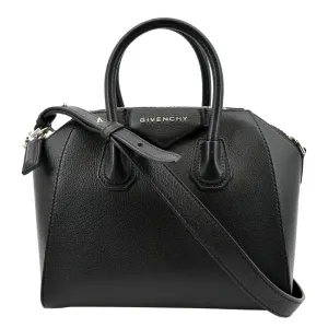 GIVENCHY Antigona Mini Leather Shoulder Bag Black