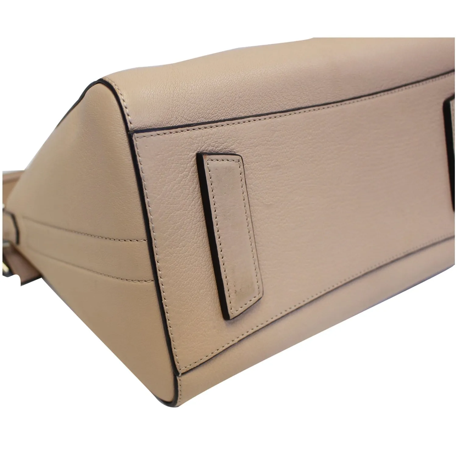 GIVENCHY Antigona Small Goatskin Leather Shoulder Bag Beige