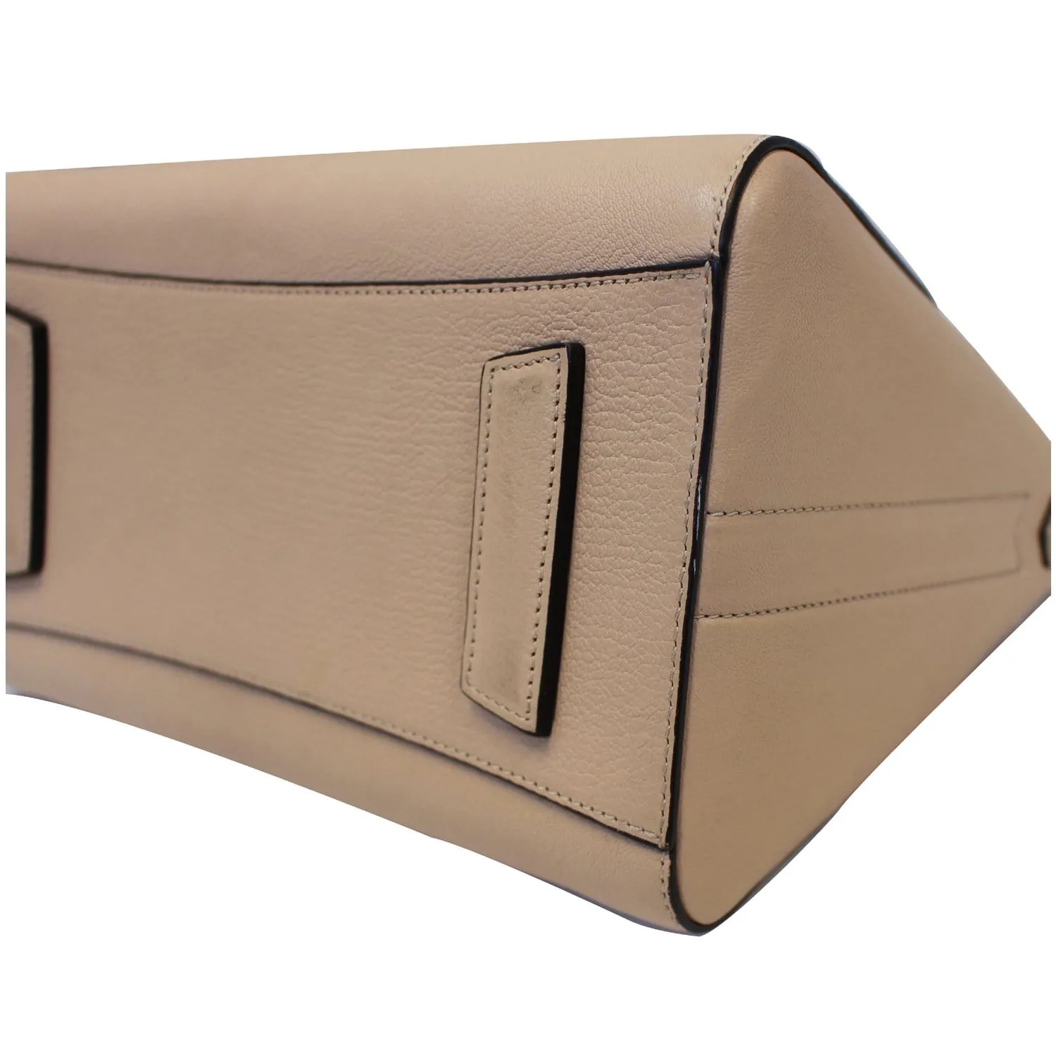 GIVENCHY Antigona Small Goatskin Leather Shoulder Bag Beige