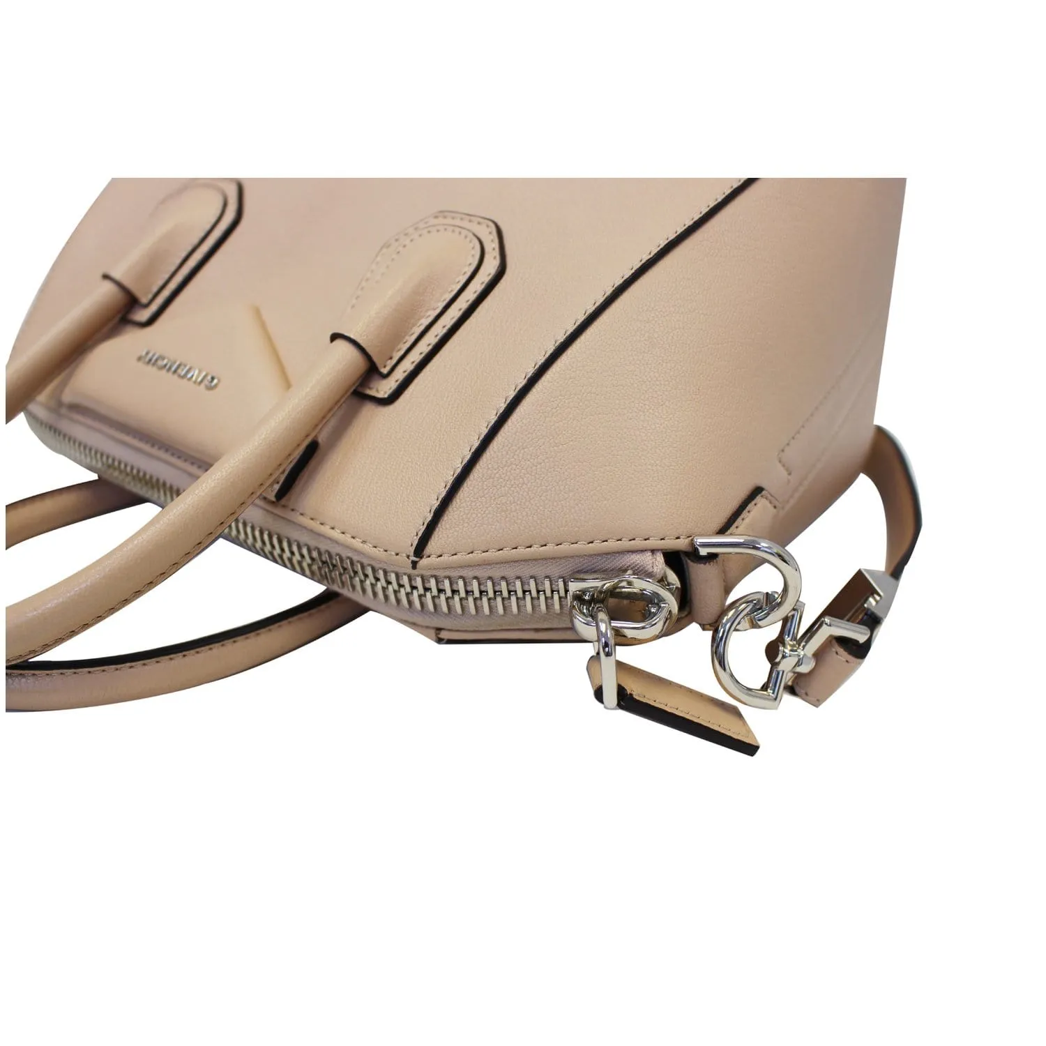 GIVENCHY Antigona Small Goatskin Leather Shoulder Bag Beige
