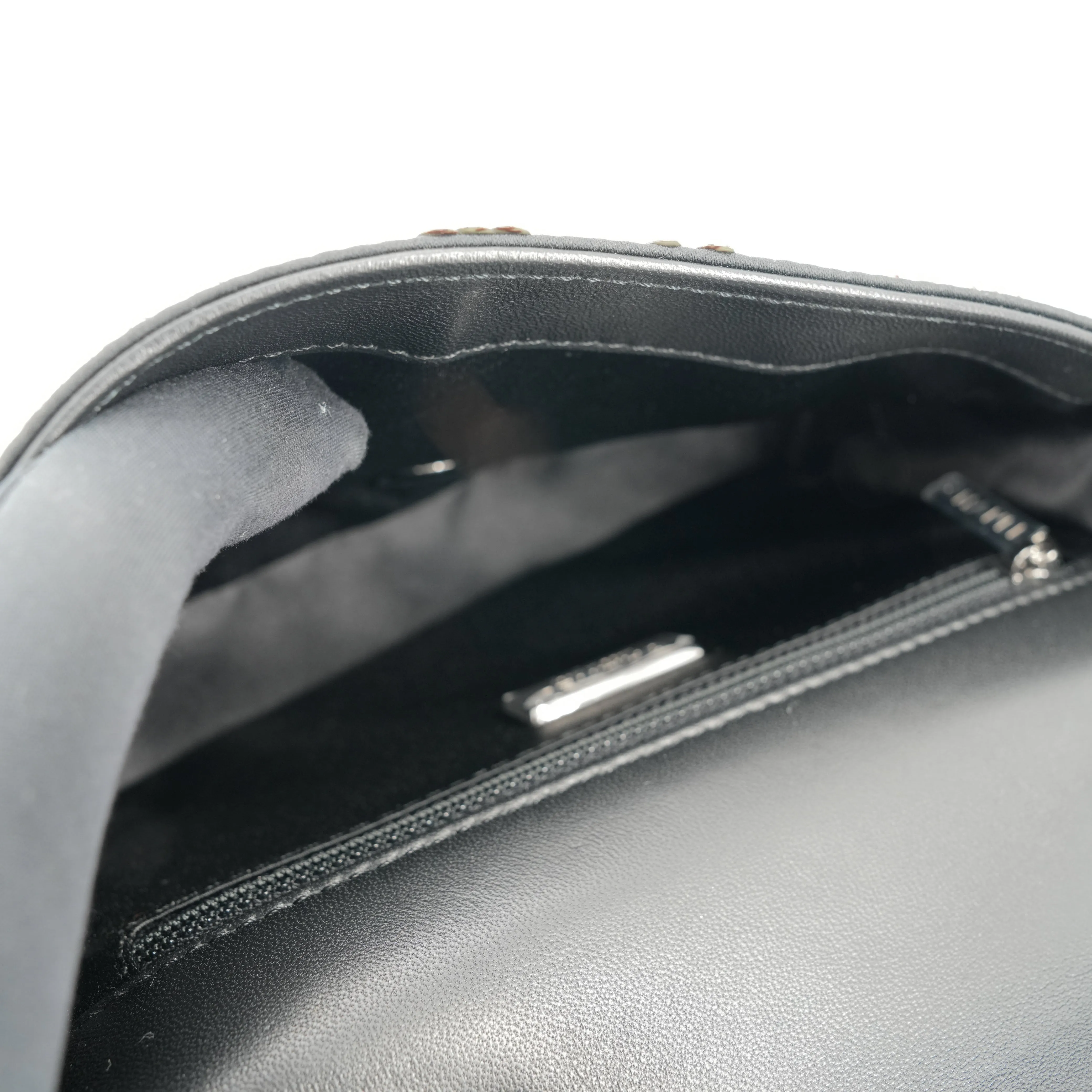 Gold Black Reversible CC Sequin Mini Flap Bag