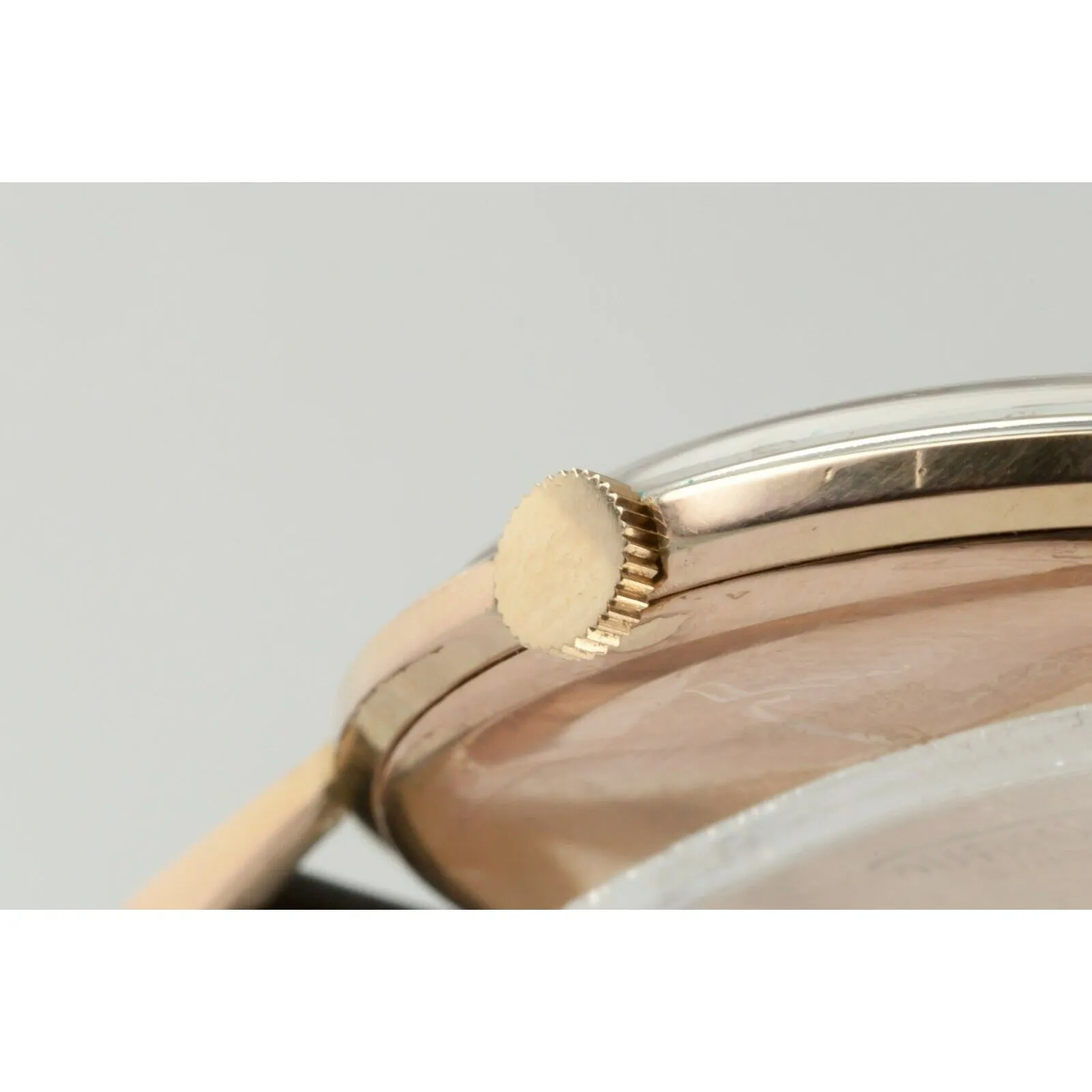 Gold Plated Men's Vintage Aureole Watch 17 Rubis with Leather Strap
