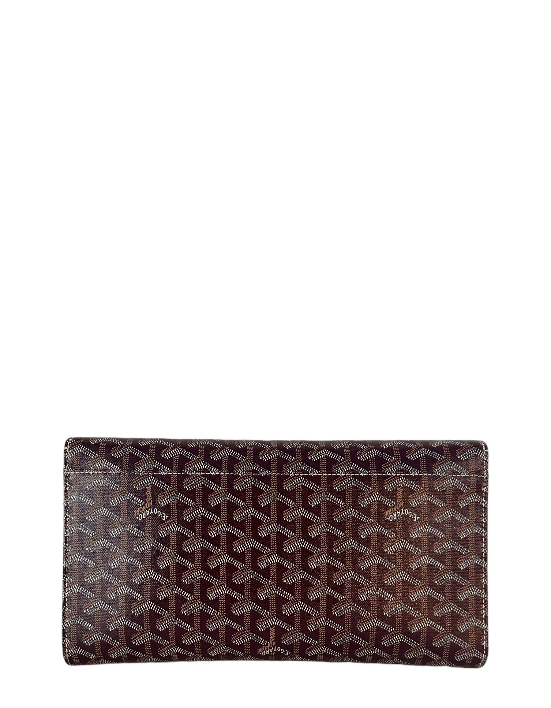 Goyard Burgundy Goyardine Monte Carlo Bois Clutch