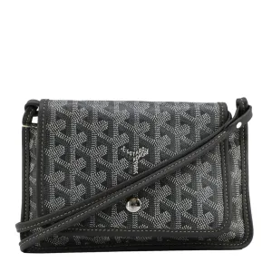 GOYARD Plumet Chevron Print Canvas Shoulder Bag Gray