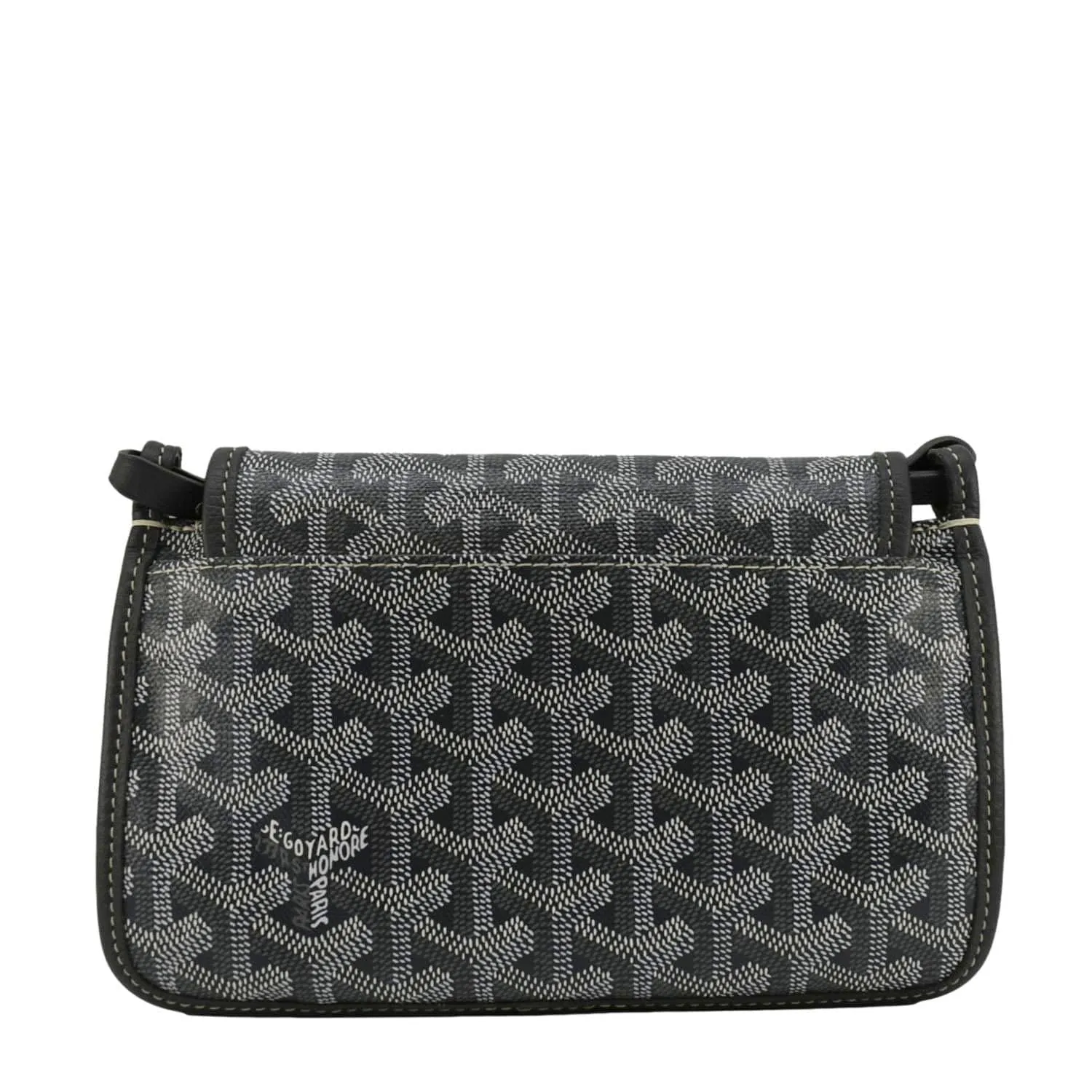 GOYARD Plumet Chevron Print Canvas Shoulder Bag Gray