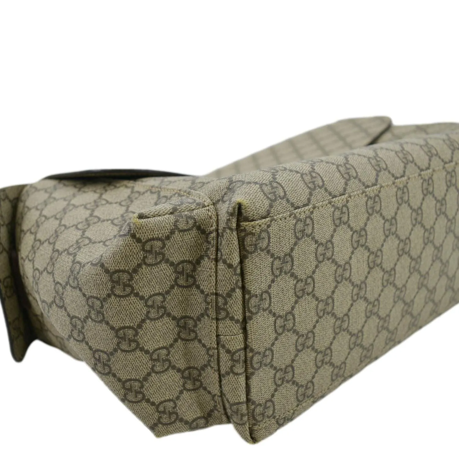 GUCCI Diaper GG Canvas Shoulder Bag Beige 211131