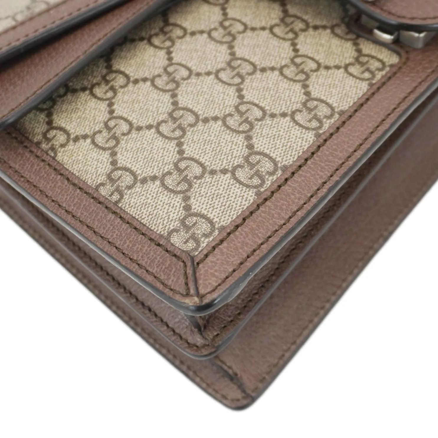 GUCCI Dionysus GG Supreme Canvas Top Handle Shoulder Bag Beige 621512