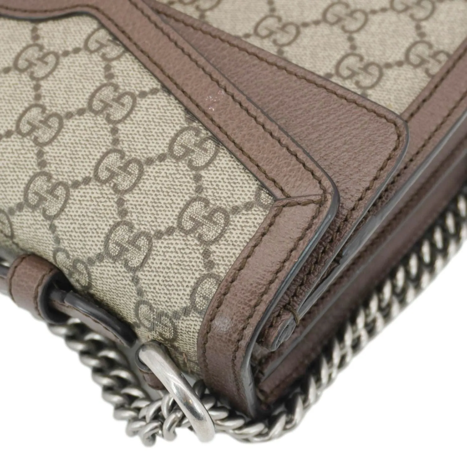 GUCCI Dionysus GG Supreme Canvas Top Handle Shoulder Bag Beige 621512