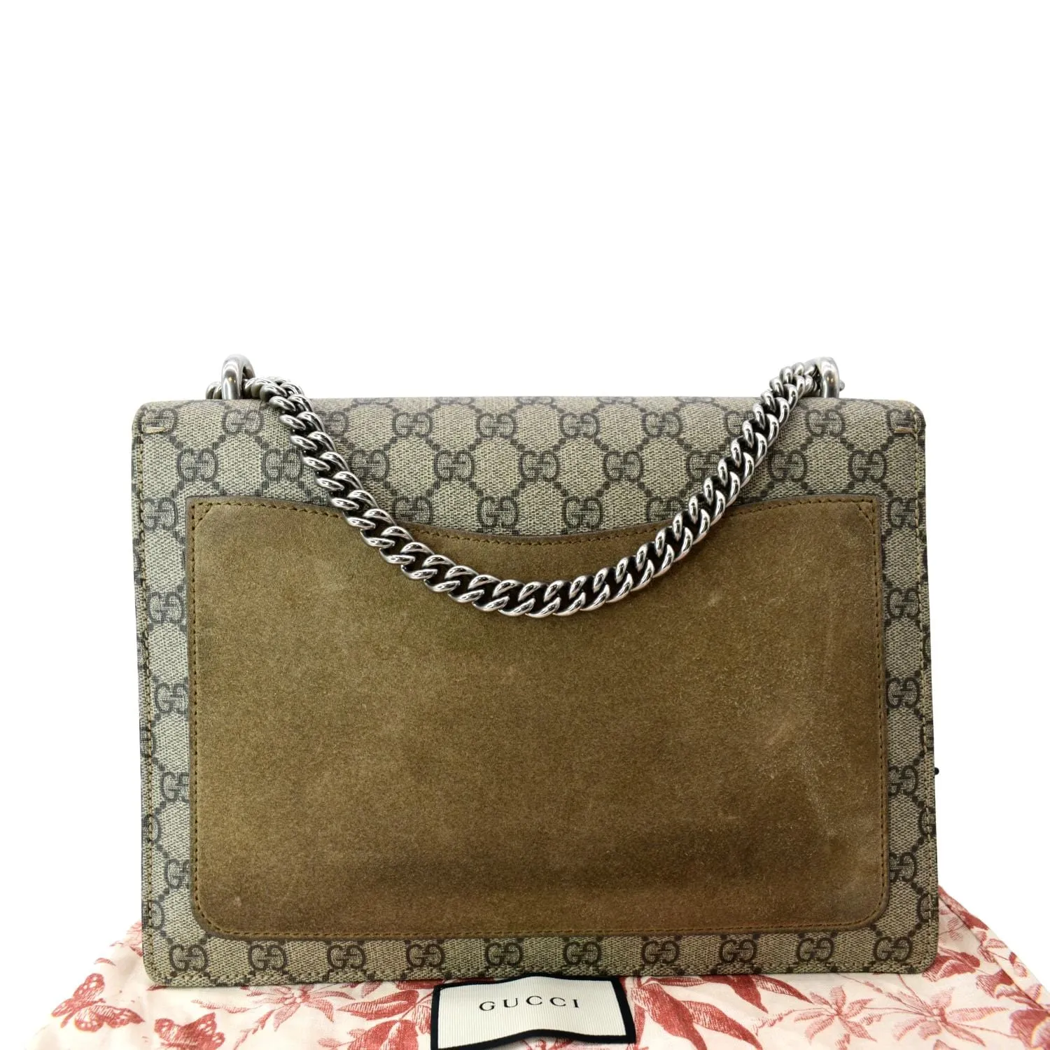 GUCCI Dionysus Medium GG Supreme Monogram Shoulder Bag Beige 403348