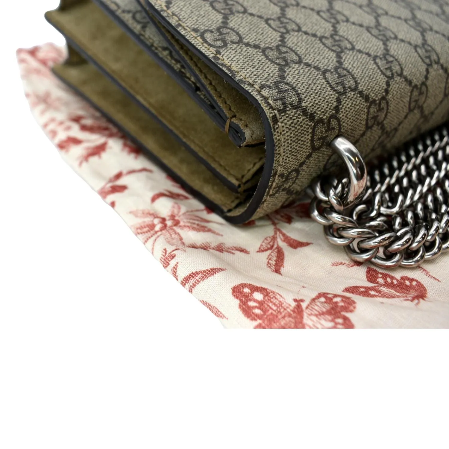 GUCCI Dionysus Medium GG Supreme Monogram Shoulder Bag Beige 403348