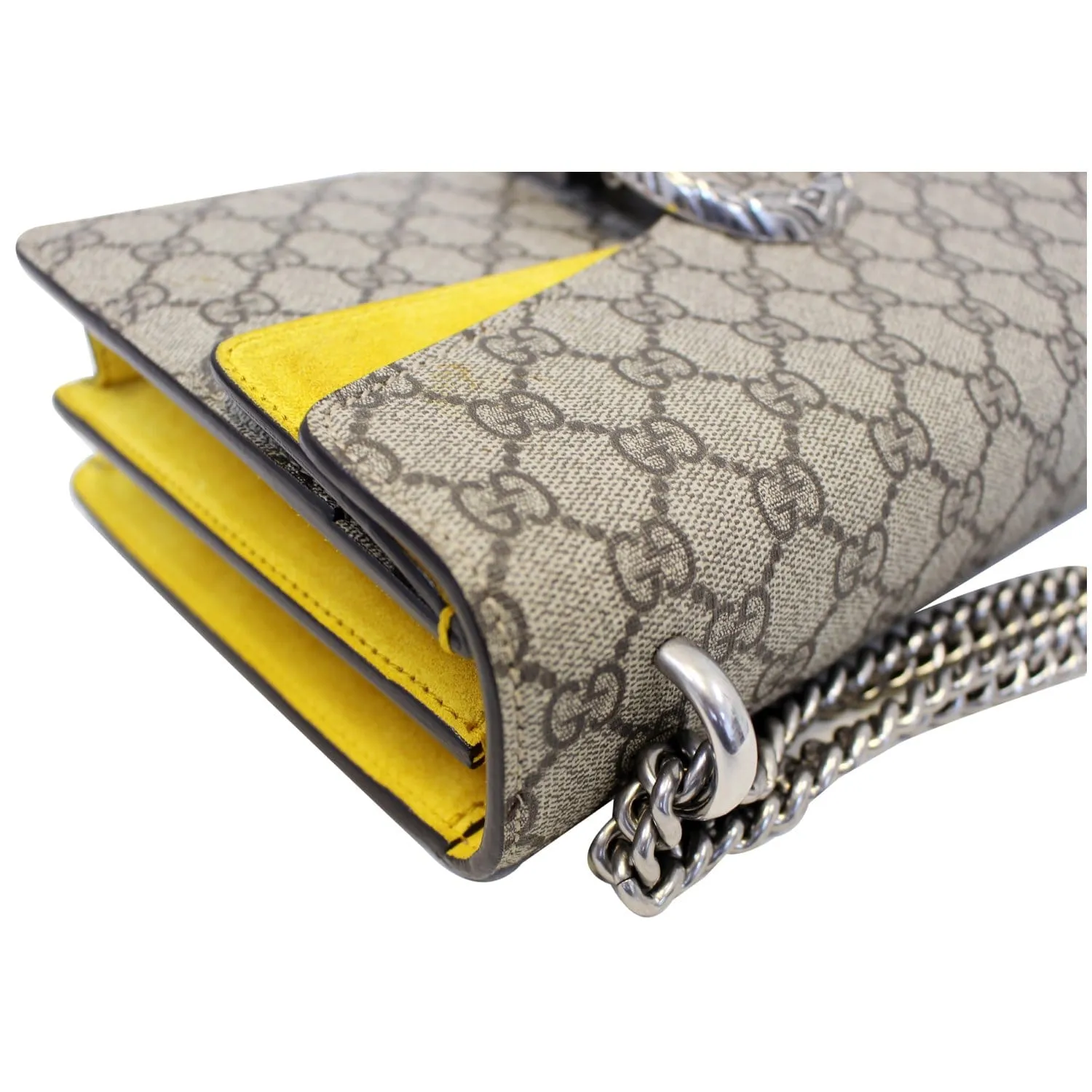 GUCCI Dionysus Small GG Supreme Canvas Shoulder Bag Beige 400249