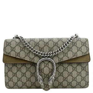 GUCCI Dionysus Small GG Supreme Canvas Shoulder Bag Beige 400249