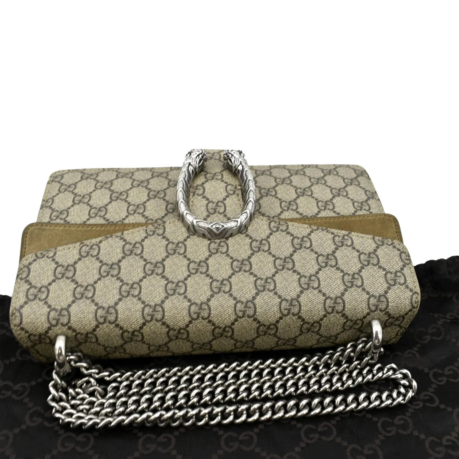 GUCCI Dionysus Small GG Supreme Canvas Shoulder Bag Beige 400249