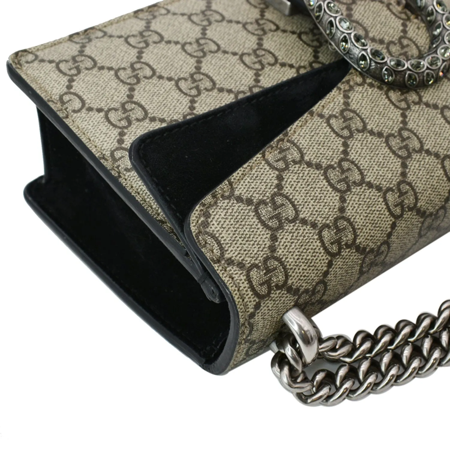 GUCCI Dionysus Small GG Supreme Shoulder Bag Beige 499623