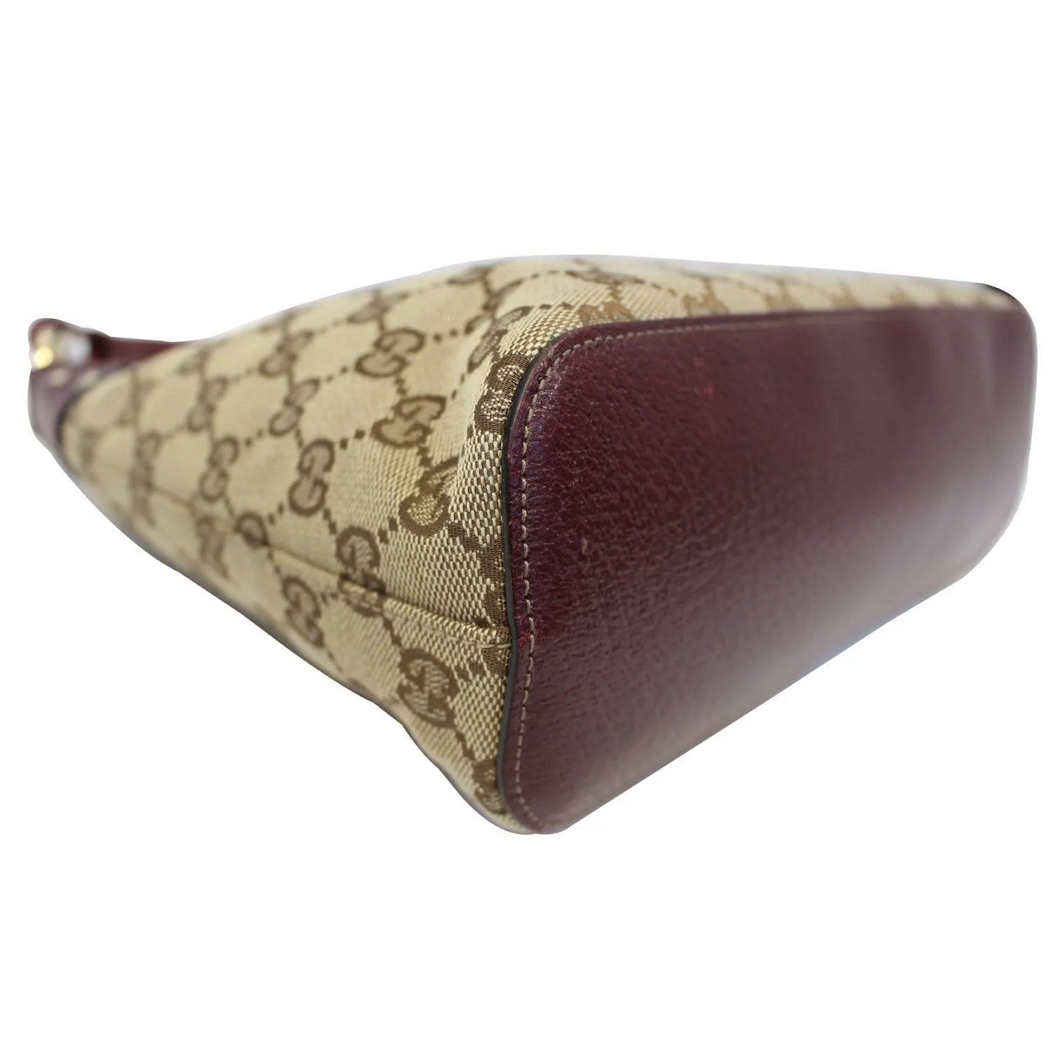 GUCCI GG Canvas Classic Ring Tote Shoulder Bag Beige