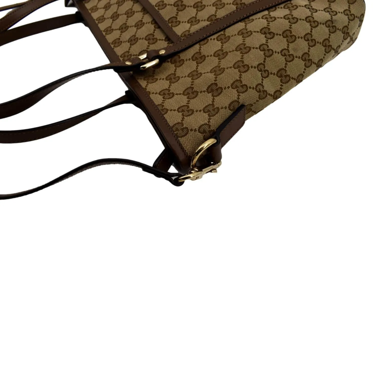 GUCCI GG Canvas Leather 2-Way Tote Shoulder Bag Beige 388929
