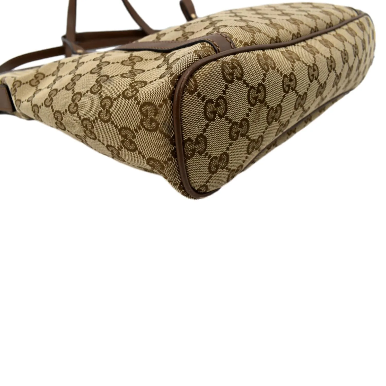 GUCCI GG Canvas Leather 2-Way Tote Shoulder Bag Beige 388929