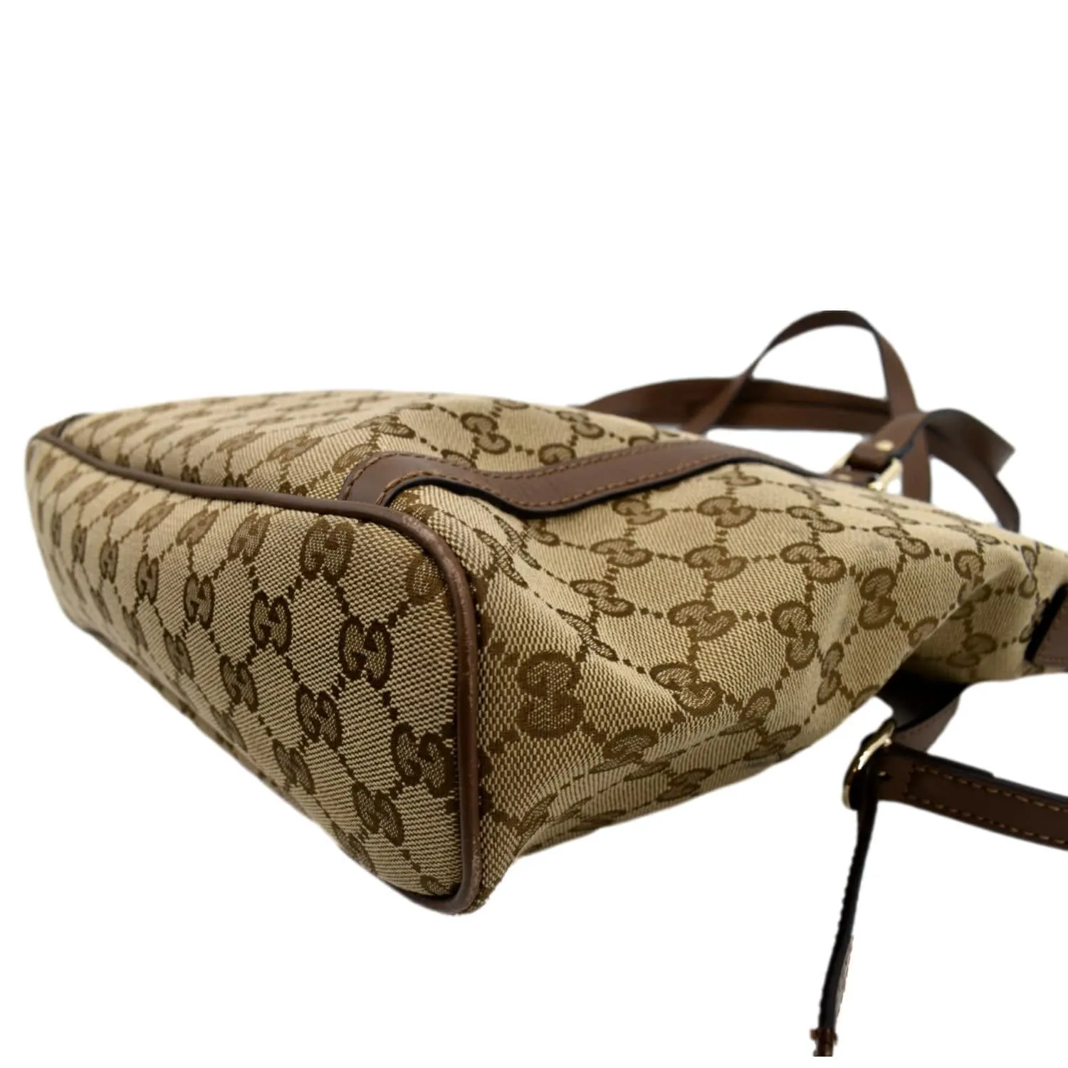 GUCCI GG Canvas Leather 2-Way Tote Shoulder Bag Beige 388929