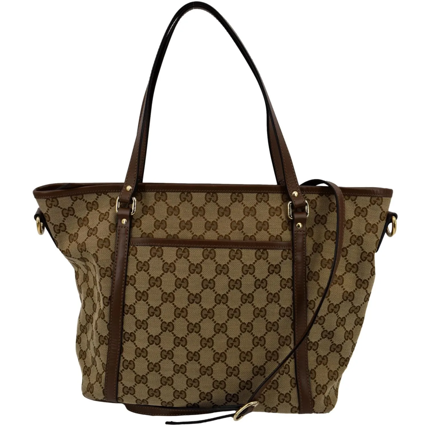 GUCCI GG Canvas Leather 2-Way Tote Shoulder Bag Beige 388929
