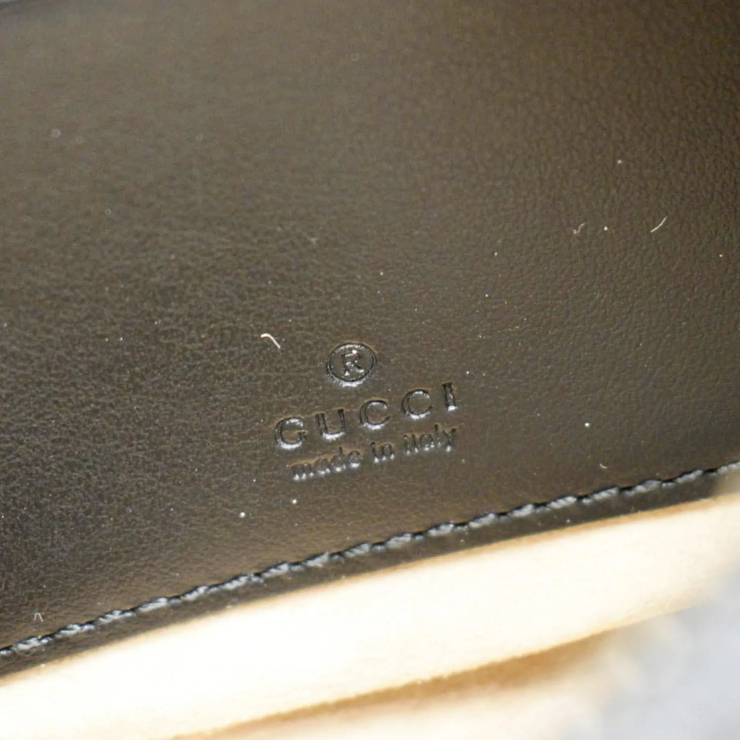 GUCCI GG Marmont Half Moon Leather Shoulder Bag Black 699514